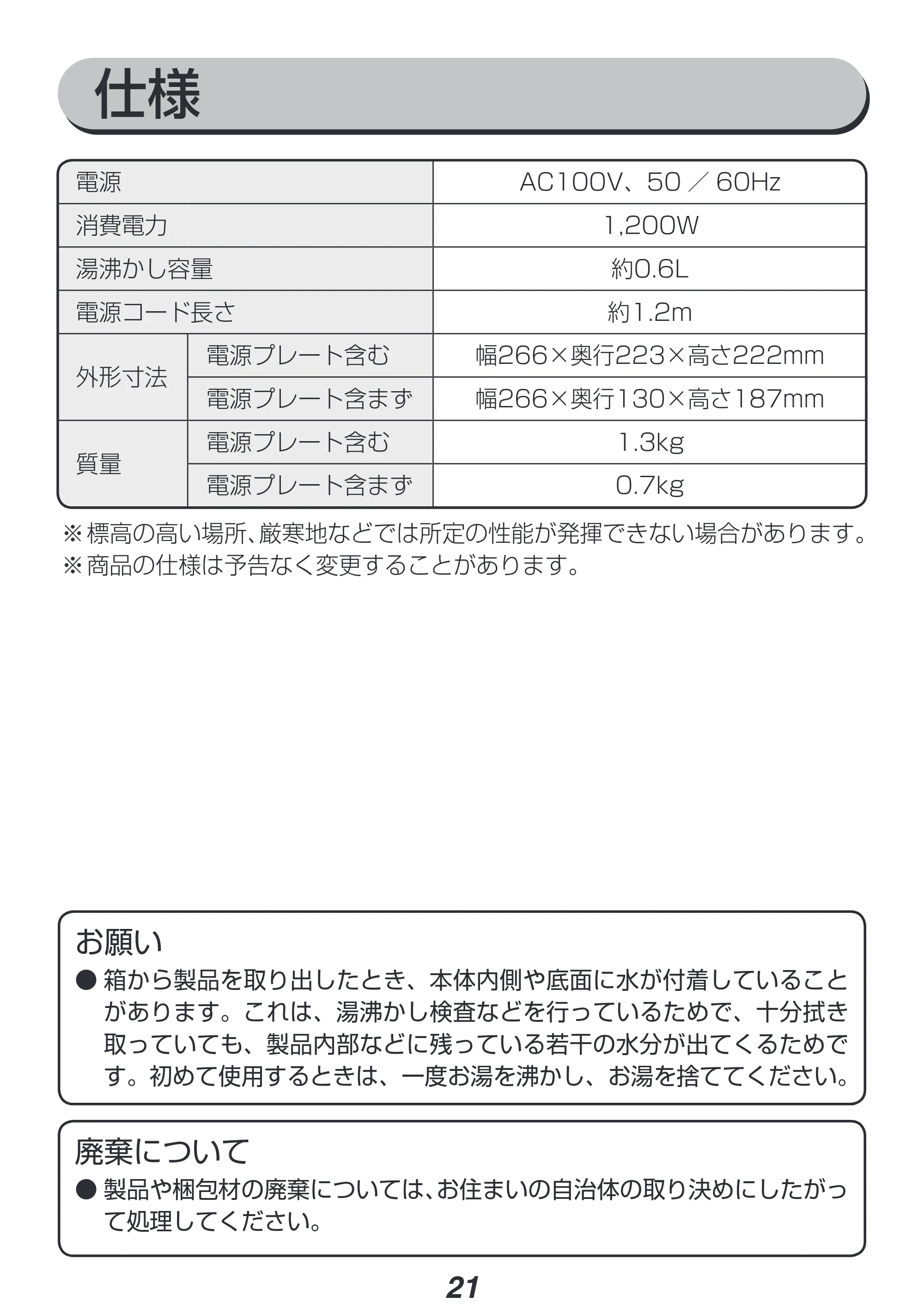 アイリスオーヤマ IKE-C600T 取扱説明書 — 原本ページ — 21ページ