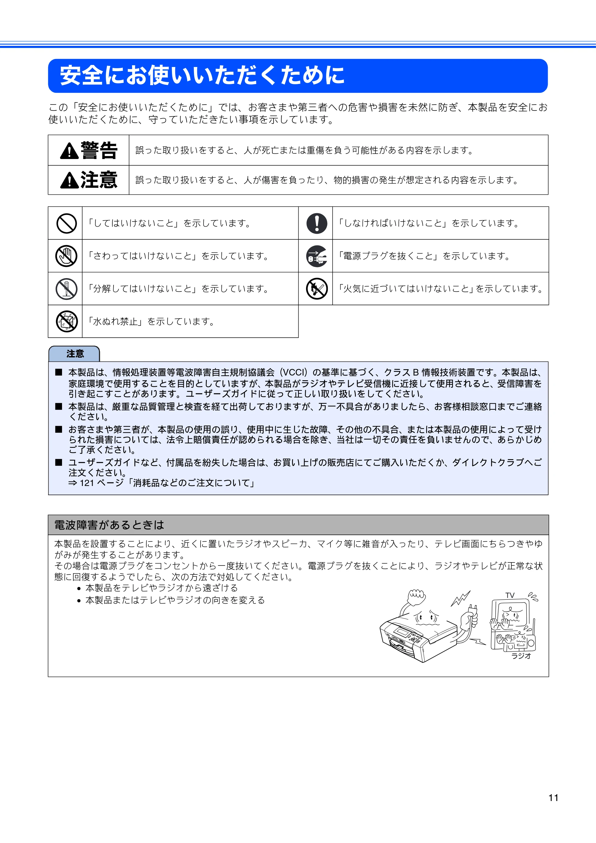 ブラザー DCP-385C / DCP-535CN 取扱説明書（本体） — 安全にお使いいただくために — 原本ページ — 13ページ