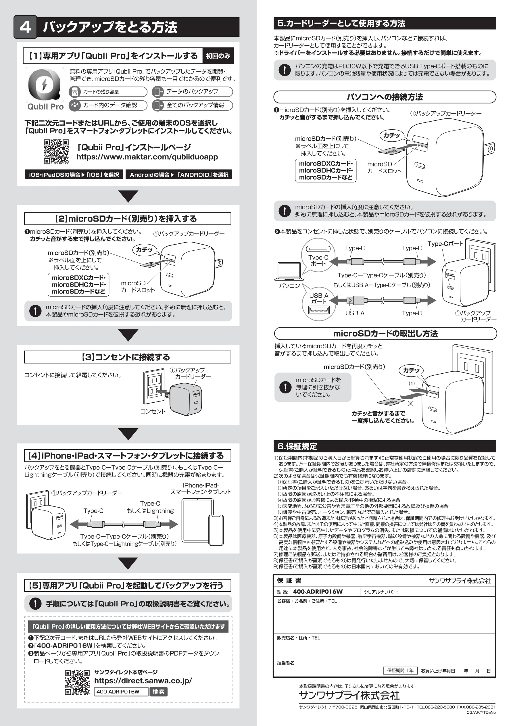 サンワサプライ 402-ADRIP016256W / 402-ADRIP016512W / 402-ADRIP0161TW 取扱説明書 — | OBRORRINK,RelAURLO SMH WEB NCPILAULTCIEMUo 販売店名・住所 ・TEL — 図版 2-1 — 2ページ