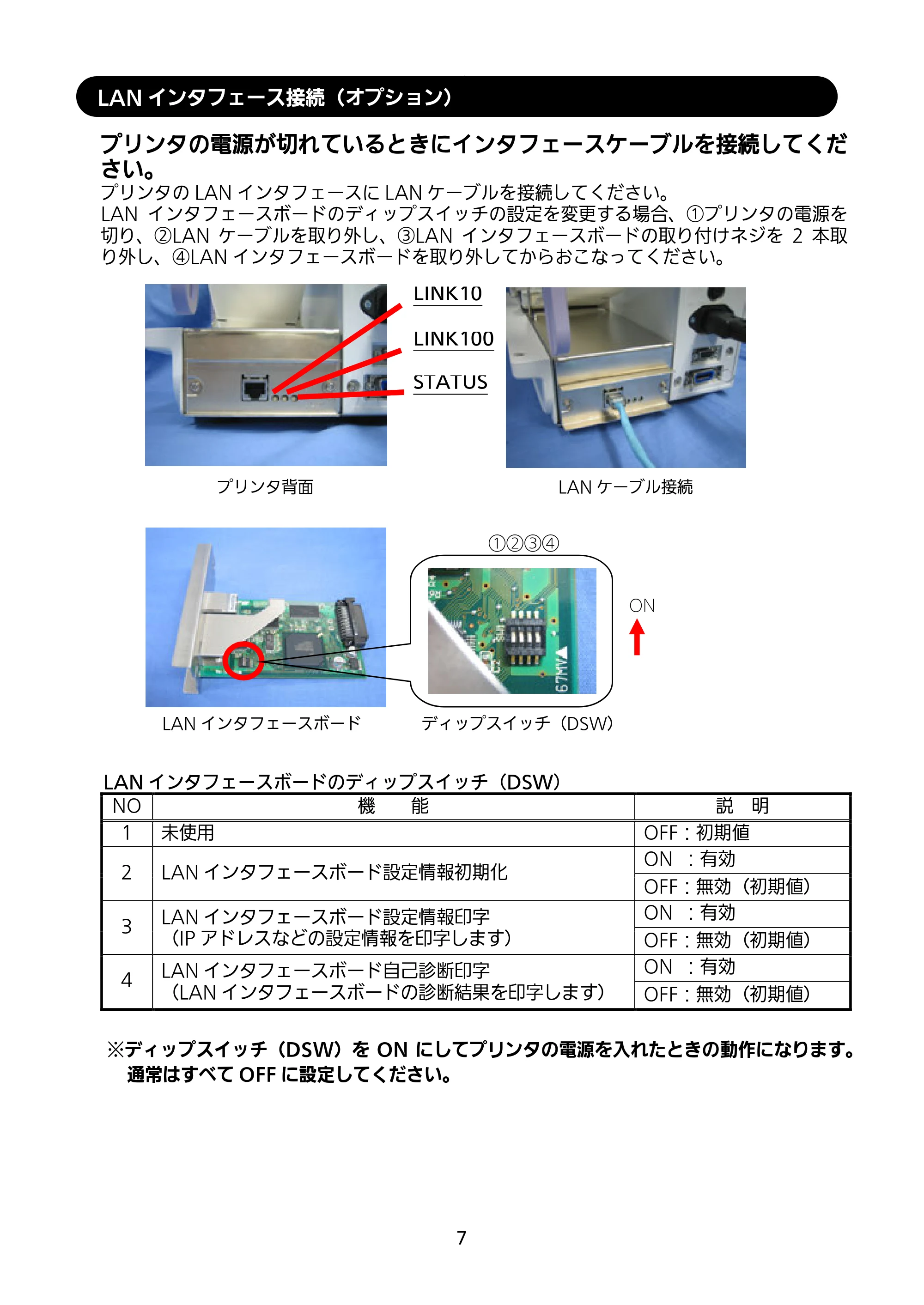 サトー RT308R セットアップガイド（第5版） — LANインタフェース接続（オプション） — 原本ページ — 8ページ