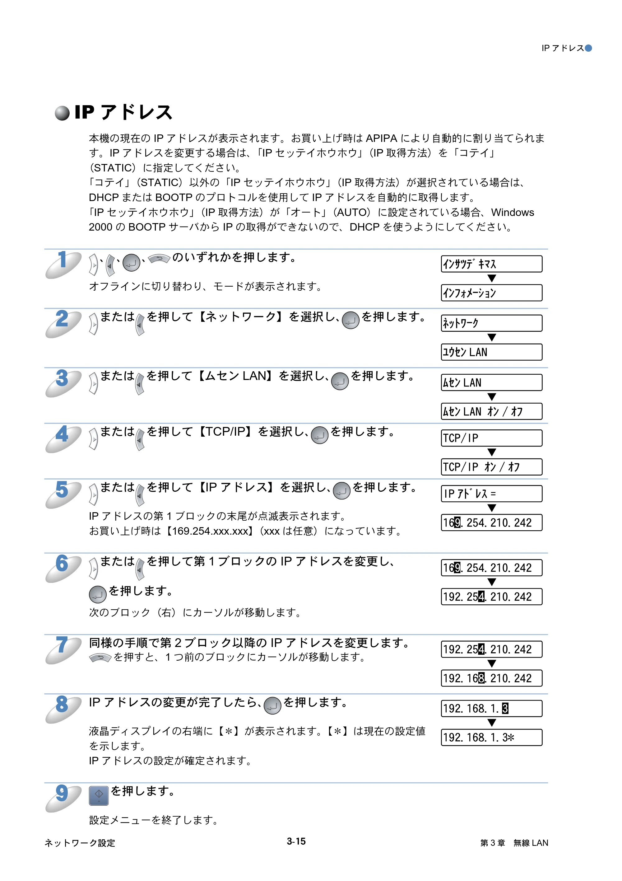 ブラザー HL-5250DN / HL-5270DN / HL-5280DW ネットワーク取扱説明書 — IPアドレス — 原本ページ — 57ページ