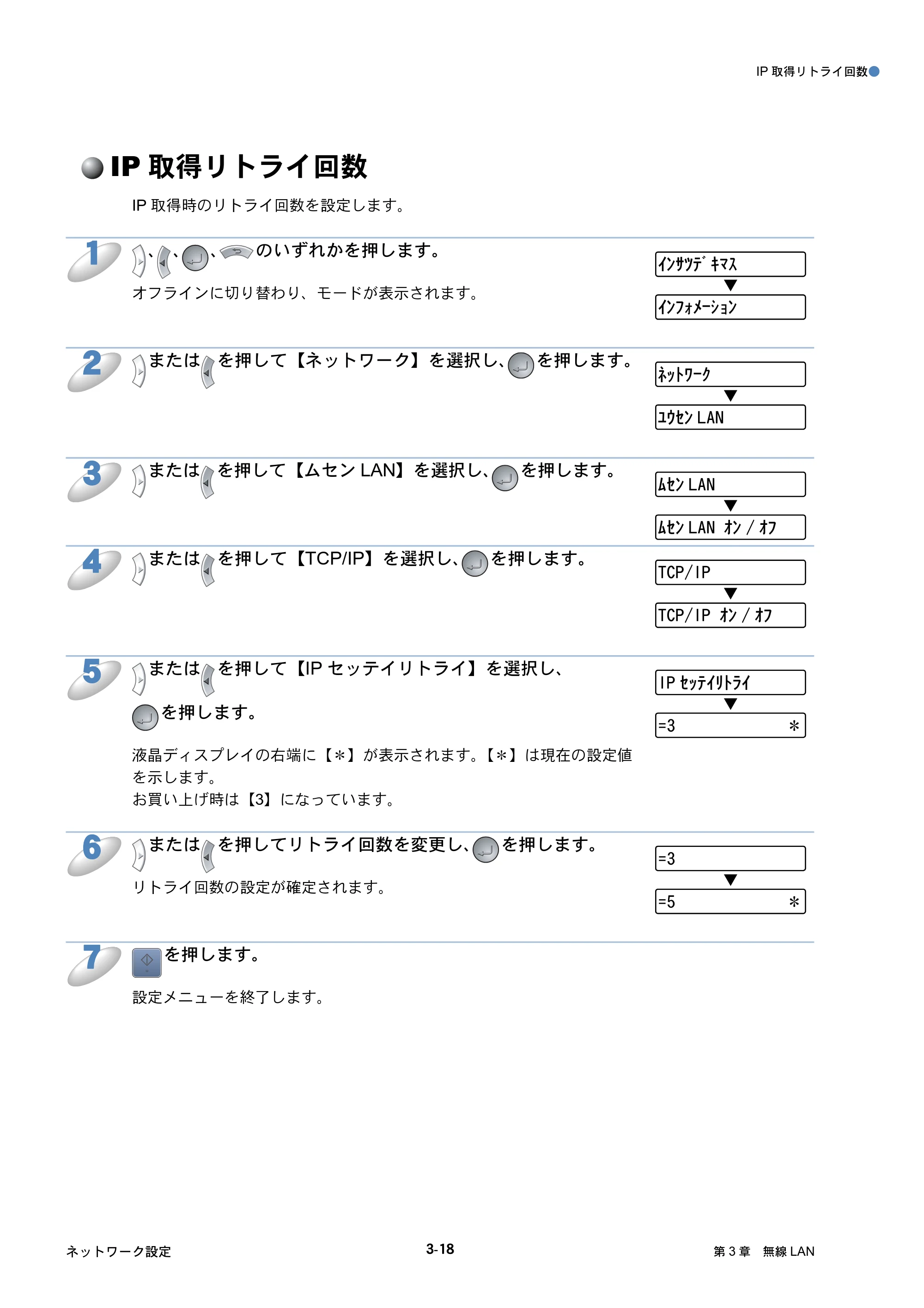 ブラザー HL-5250DN / HL-5270DN / HL-5280DW ネットワーク取扱説明書 — IP取得リトライ回数 — 原本ページ — 60ページ