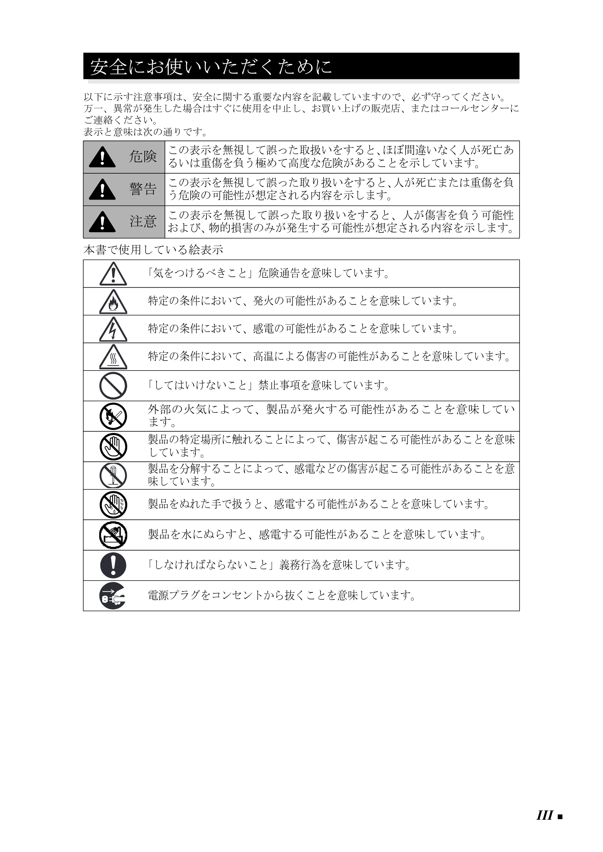 ブラザー PJ-520 / PJ-560 取扱説明書 (ユーザーズガイド) — 安全にお使いいただくために — 原本ページ — 4ページ