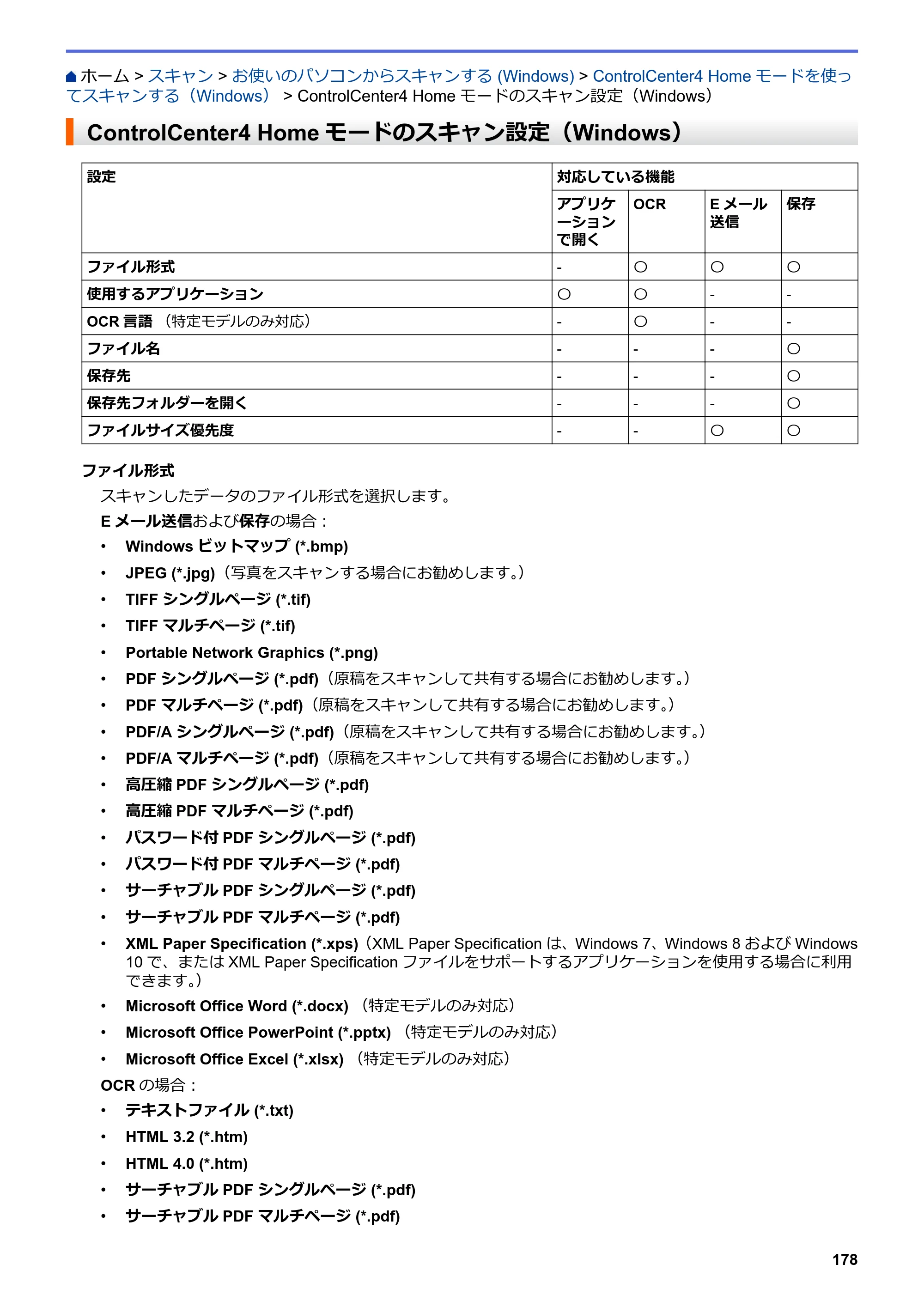 ブラザー MFC-J6583CDW / MFC-J6983CDW オンラインユーザーズガイド（印刷用） — ControlCenter4 Homeモードのスキャン設定（Windows） — 原本ページ — 185ページ