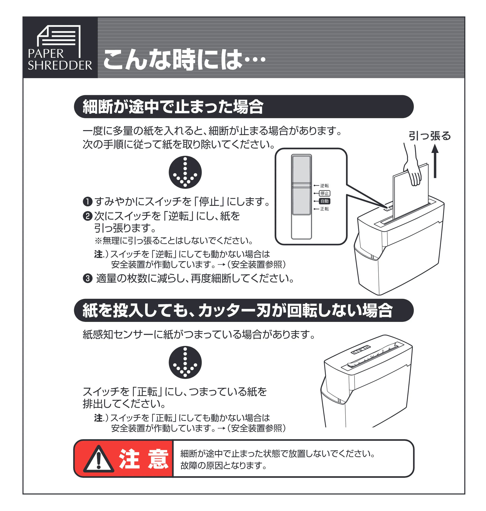アイリスオーヤマ ペーパーシュレッダー P5EE 取扱説明書 — 原本ページ — 4ページ