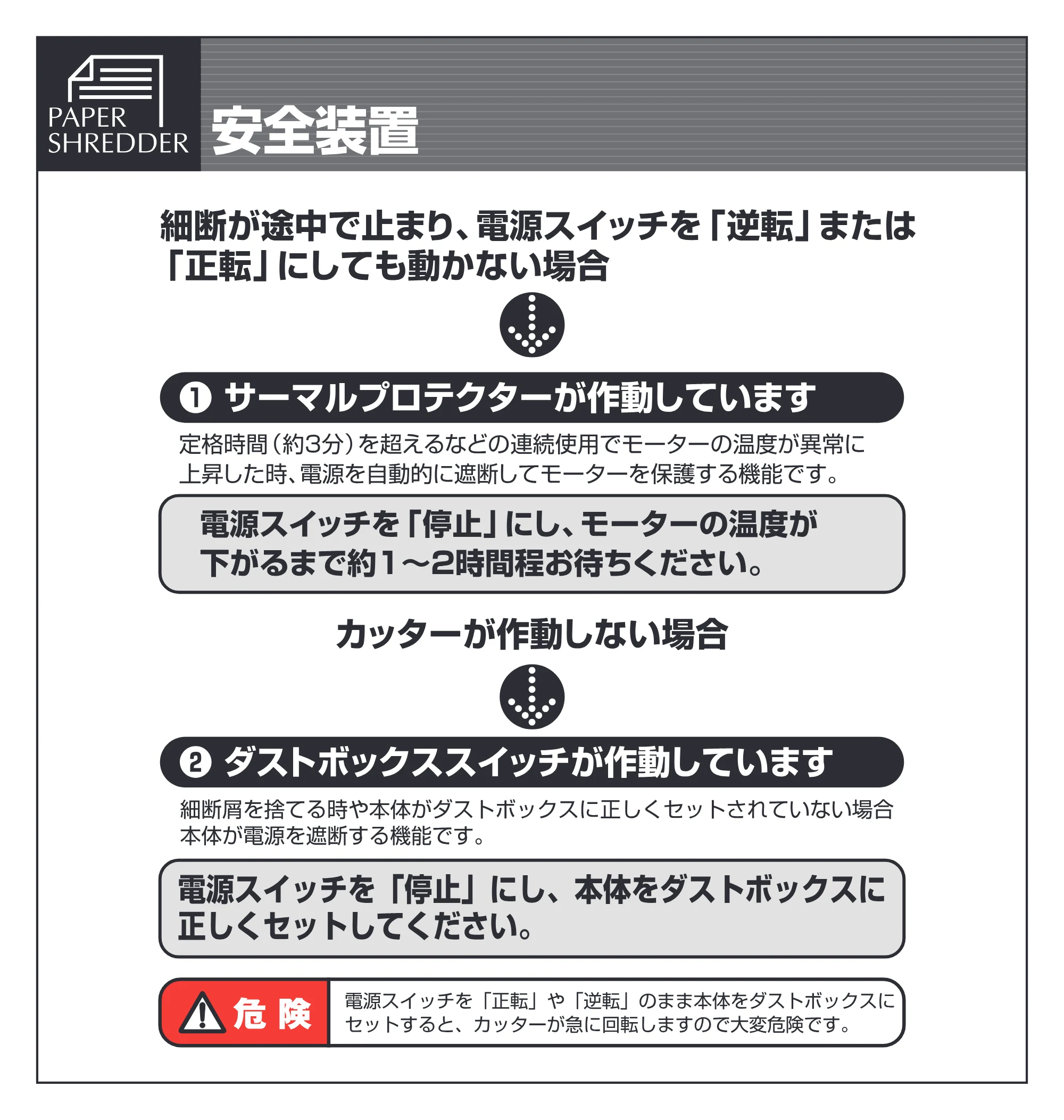 アイリスオーヤマ ペーパーシュレッダー P5EE 取扱説明書 — 原本ページ — 5ページ