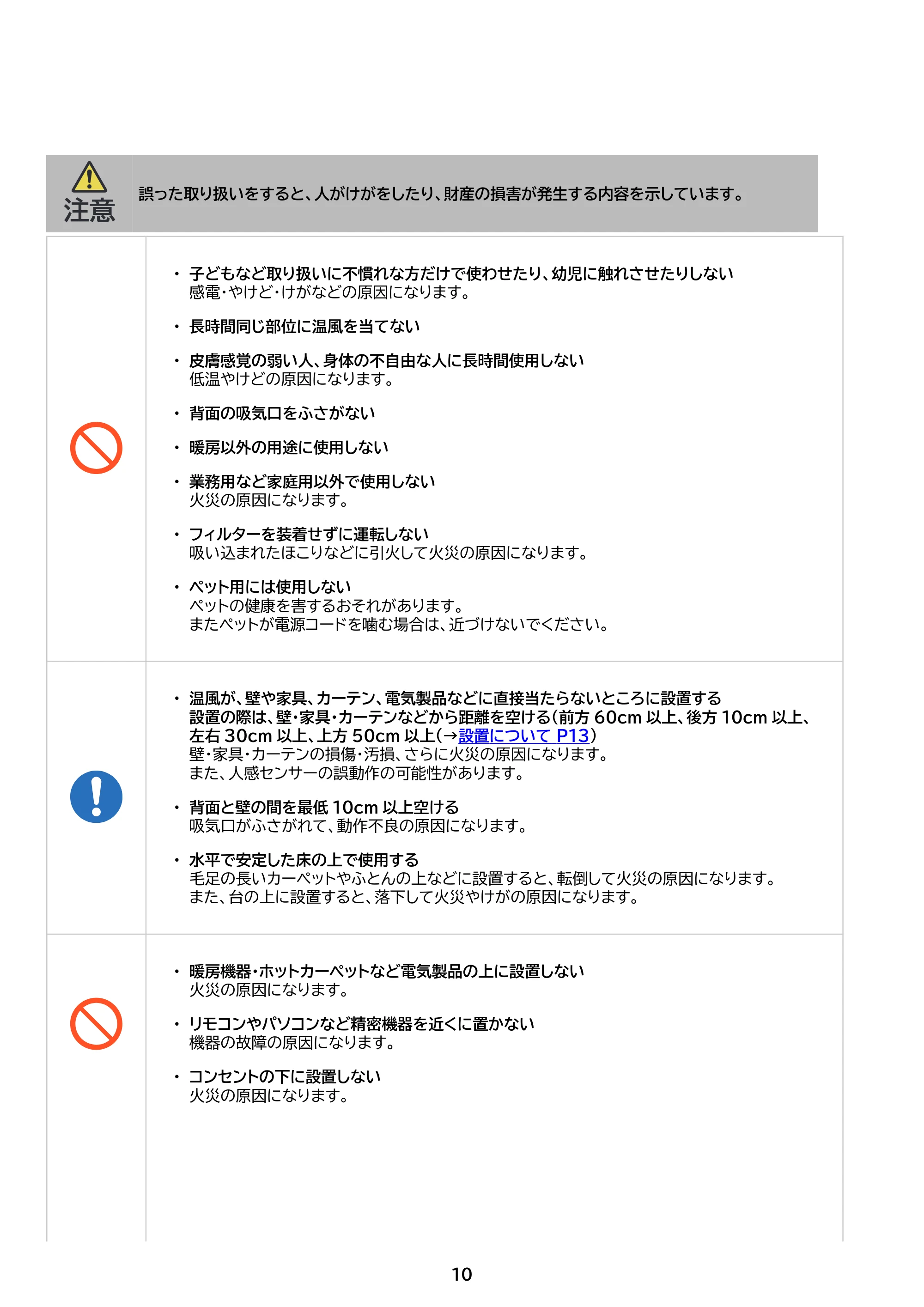 アイリスオーヤマ ACH-LW12A 取扱説明書 — 原本ページ — 10ページ