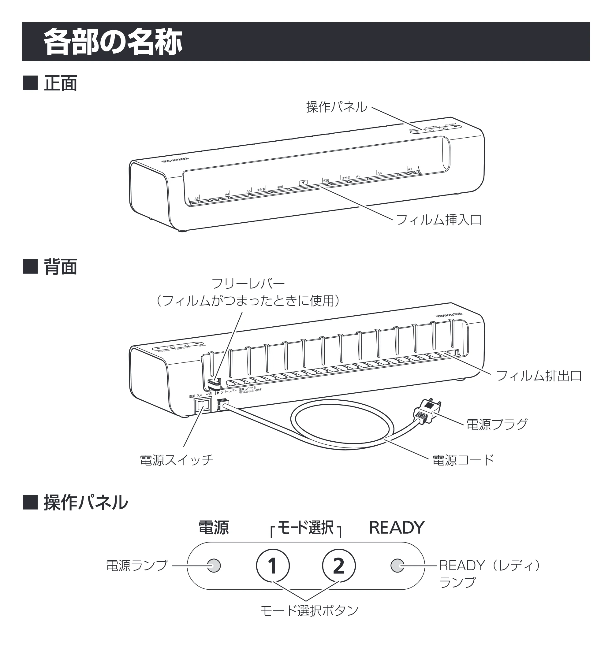 アイリスオーヤマ KLM42X 取扱説明書 — 原本ページ — 5ページ