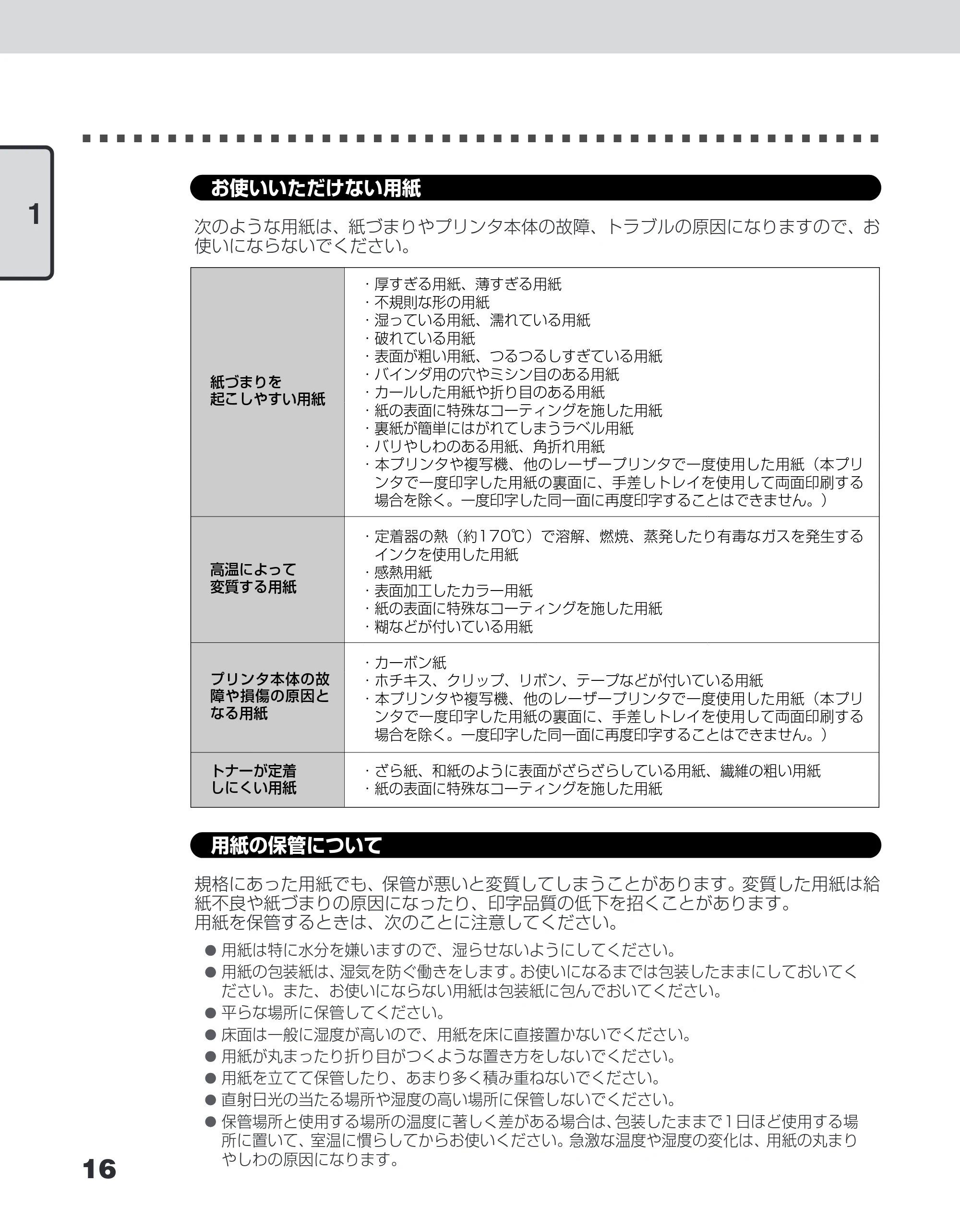 キヤノン LBP-1210 ユーザーズガイド （PDF形式／7.64Mバイト） — お使いいただけない用紙 — 原本ページ — 34ページ