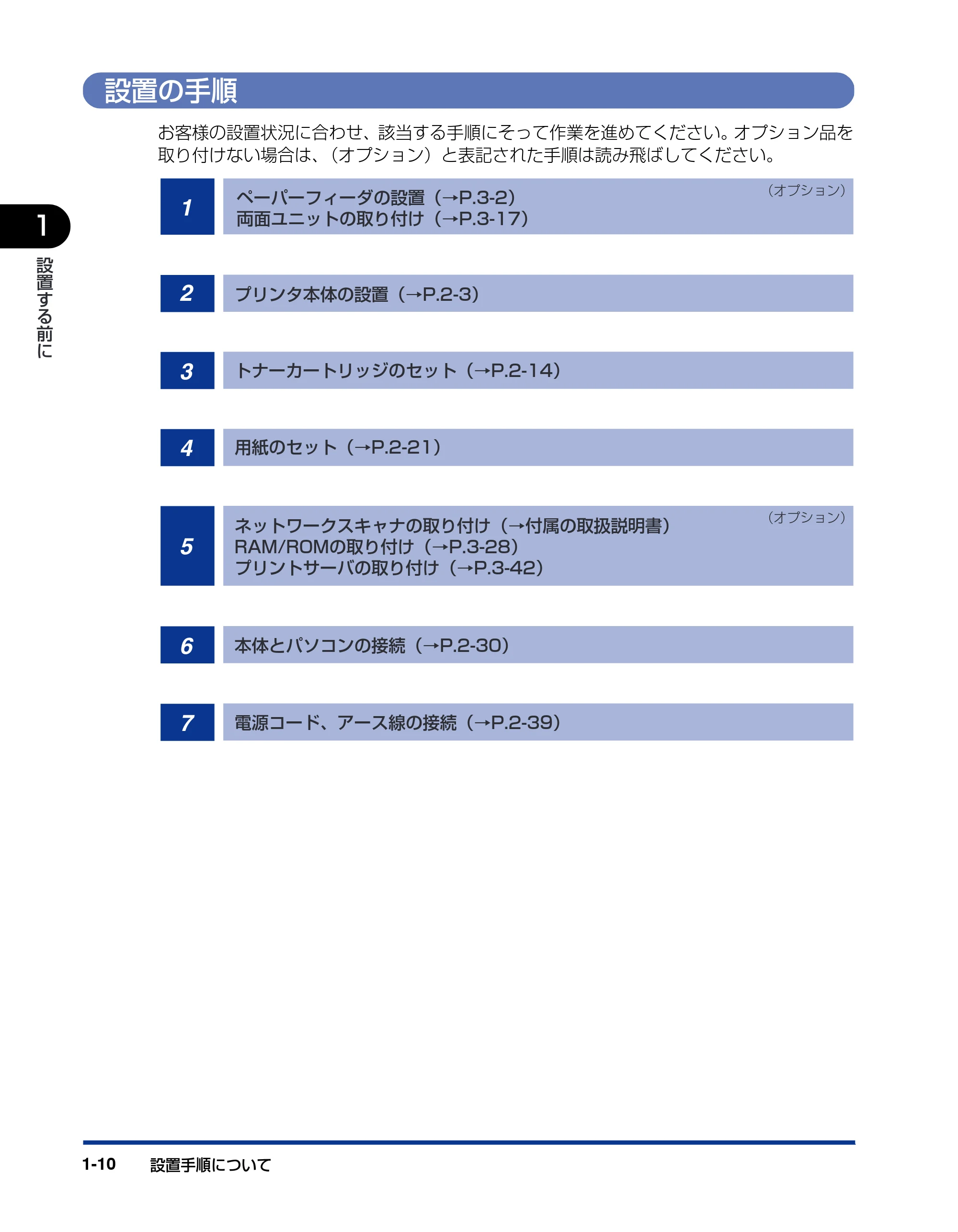 キヤノン LBP-1820/1620 設置ガイド 2006年5月25日更新 （PDF形式／3.57Mバイト） — 設置の手順 — 原本ページ — 26ページ
