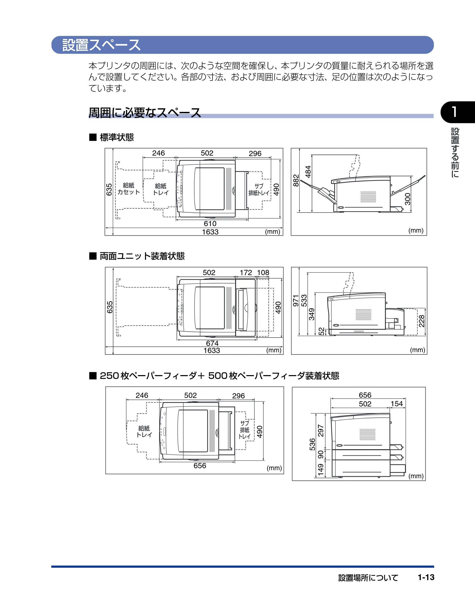 キヤノン LBP-1820/1620 設置ガイド 2006年5月25日更新 （PDF形式／3.57Mバイト） — 設置スペース — 原本ページ — 29ページ