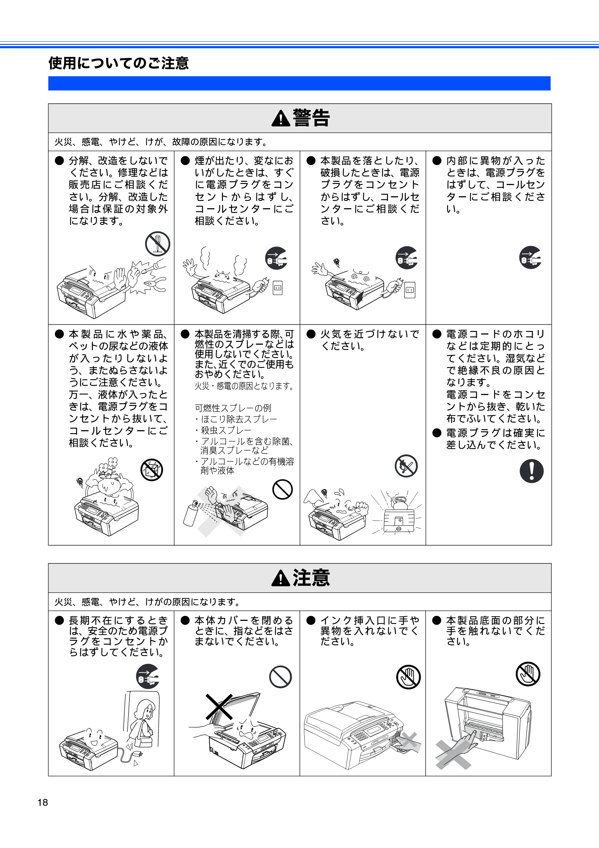 ブラザー MFC-490CN 取扱説明書（本体） — 使用についてのご注意 — 原本ページ — 20ページ