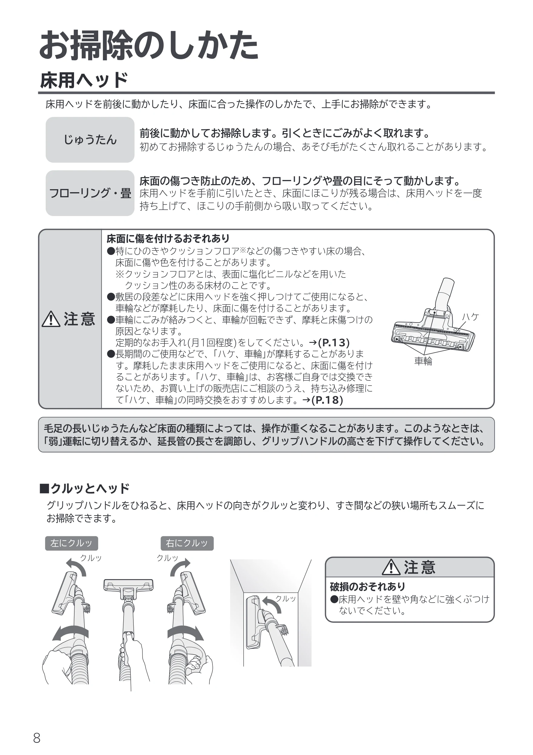 日立 CV-F500 取扱説明書 — お掃除のしかた — 図版 8-1 — 8ページ