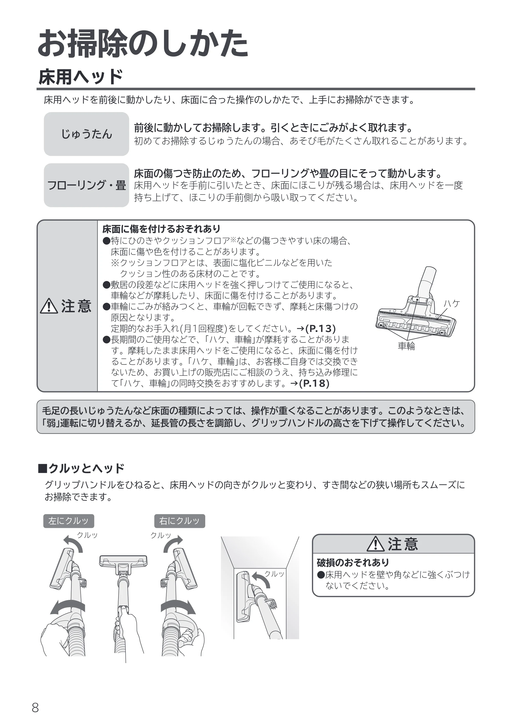 日立 CV-F500 取扱説明書 — お掃除のしかた — 原本ページ — 8ページ
