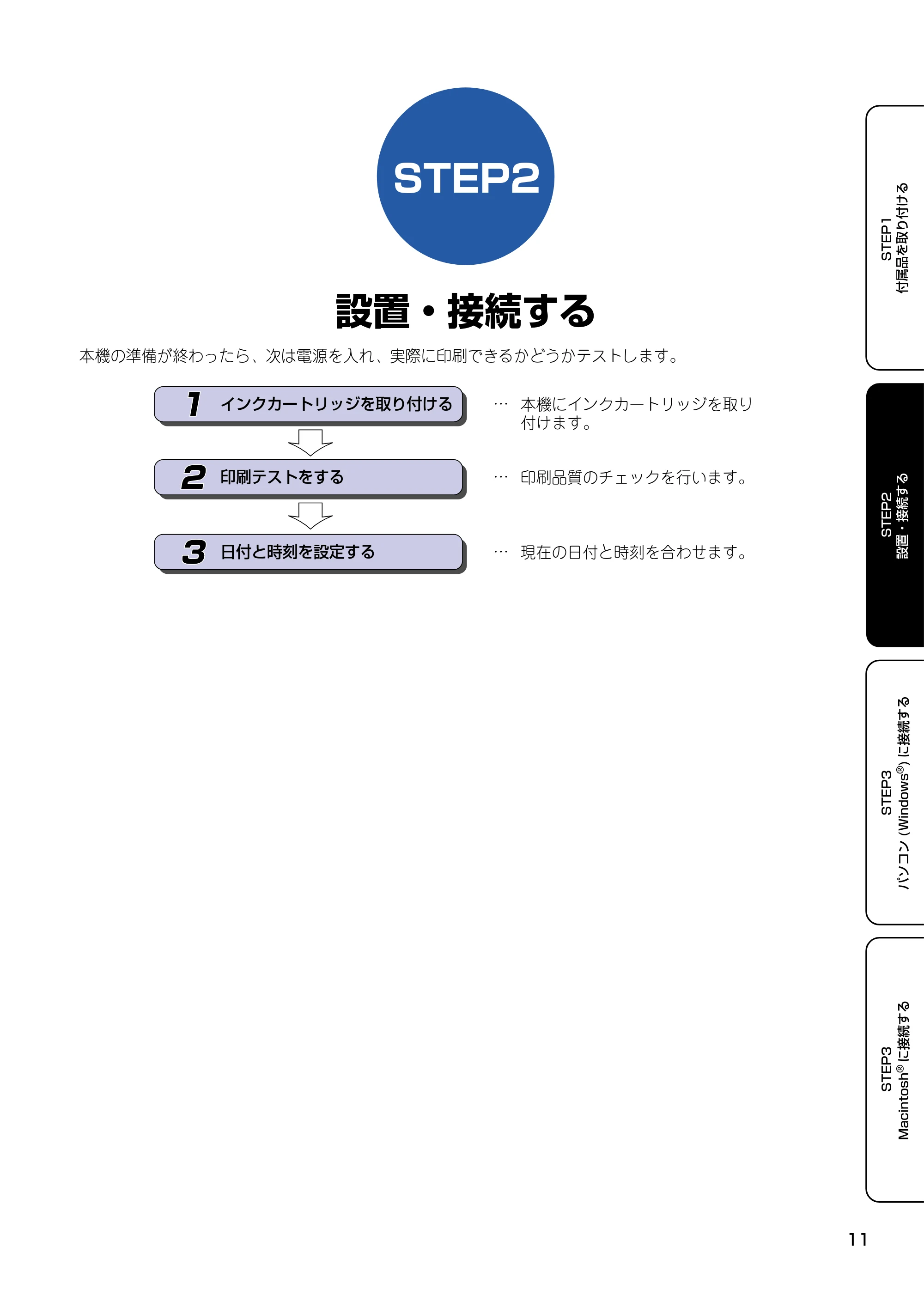 ブラザー DCP-110C かんたん設置ガイド — STEP2 設置・接続する — 原本ページ — 12ページ
