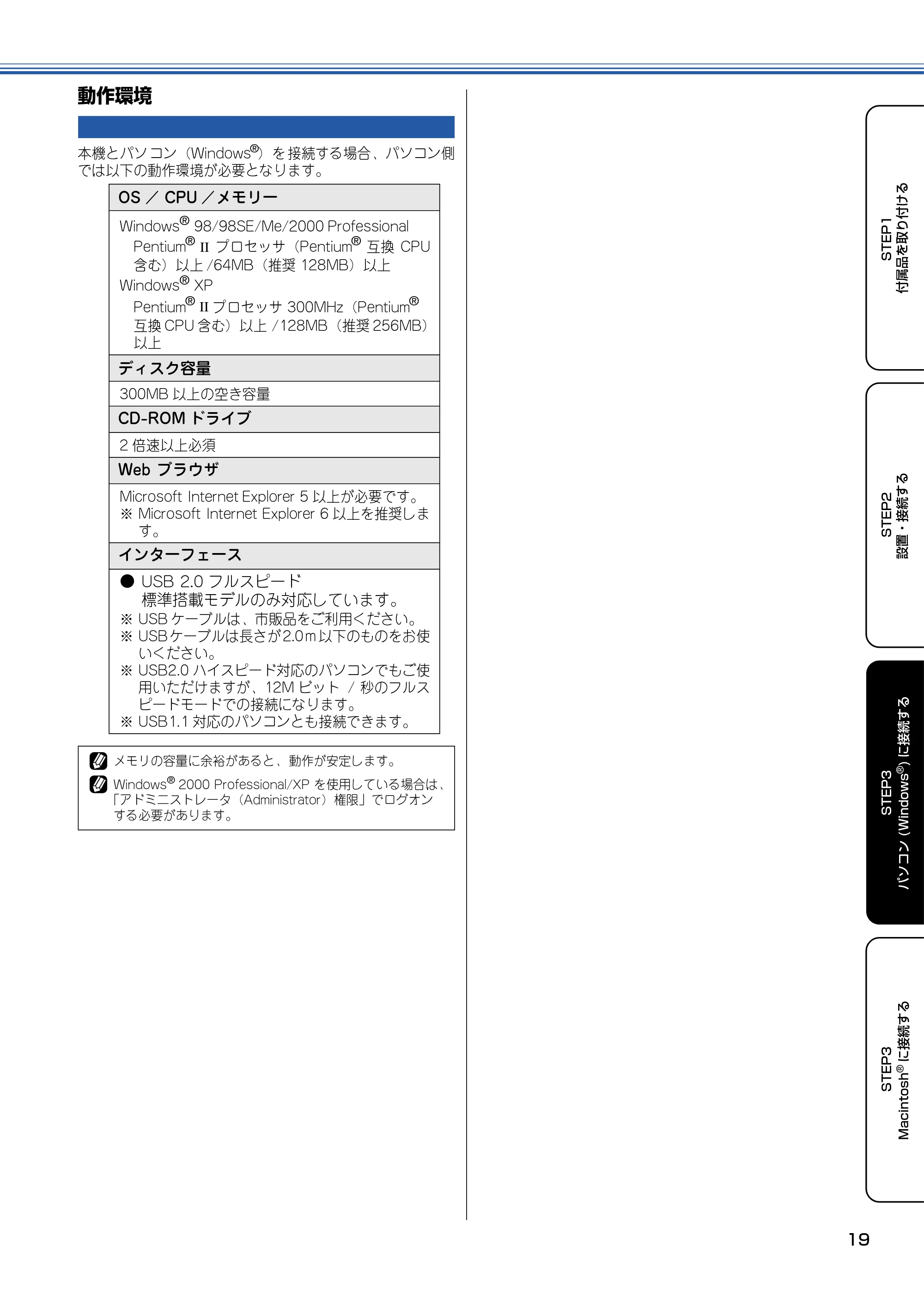 ブラザー DCP-110C かんたん設置ガイド — 動作環境 — 原本ページ — 20ページ