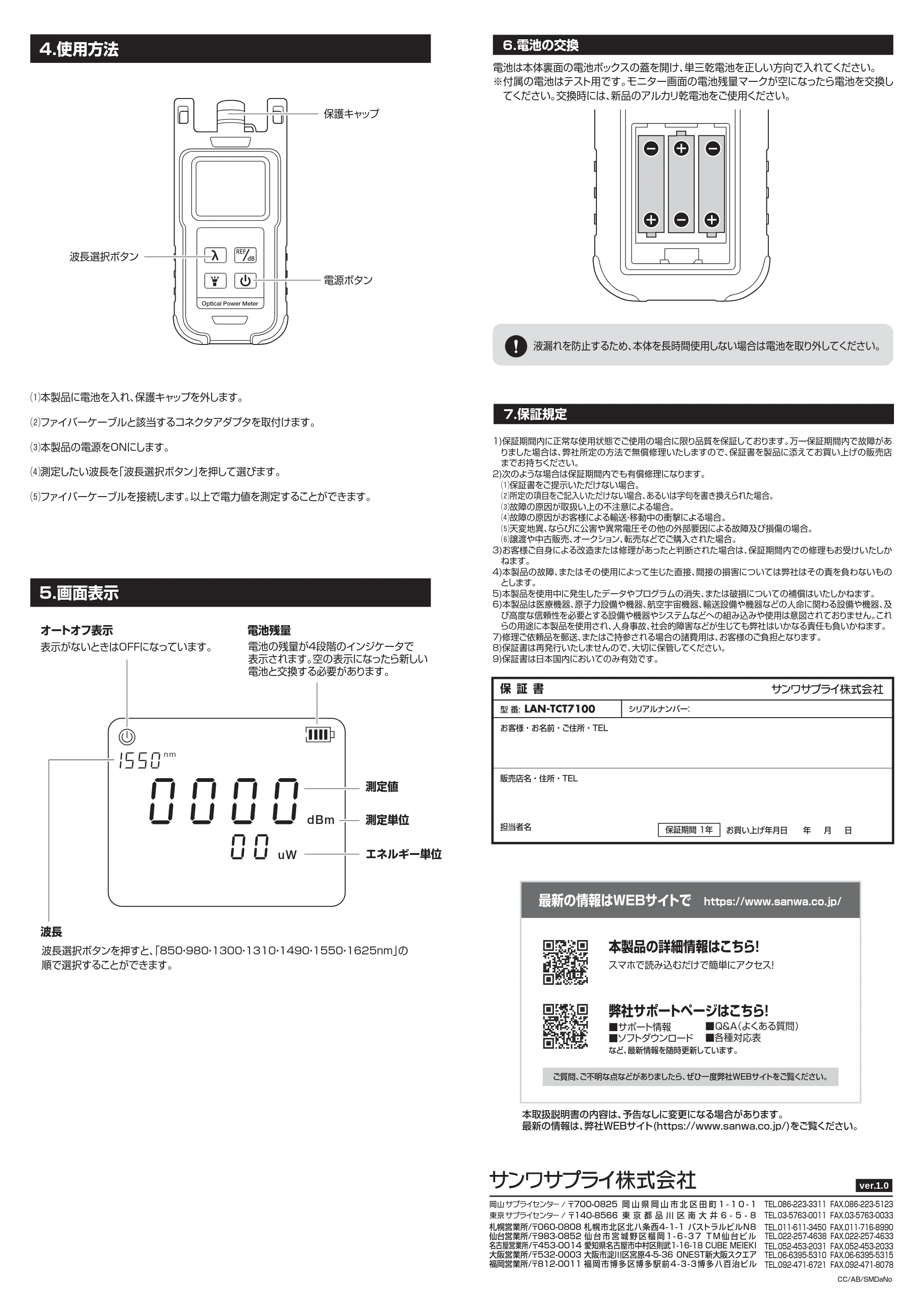 サンワサプライ LAN-TCT7100 取扱説明書 — LAN-TCT7100_m2 — 原本ページ — 2ページ
