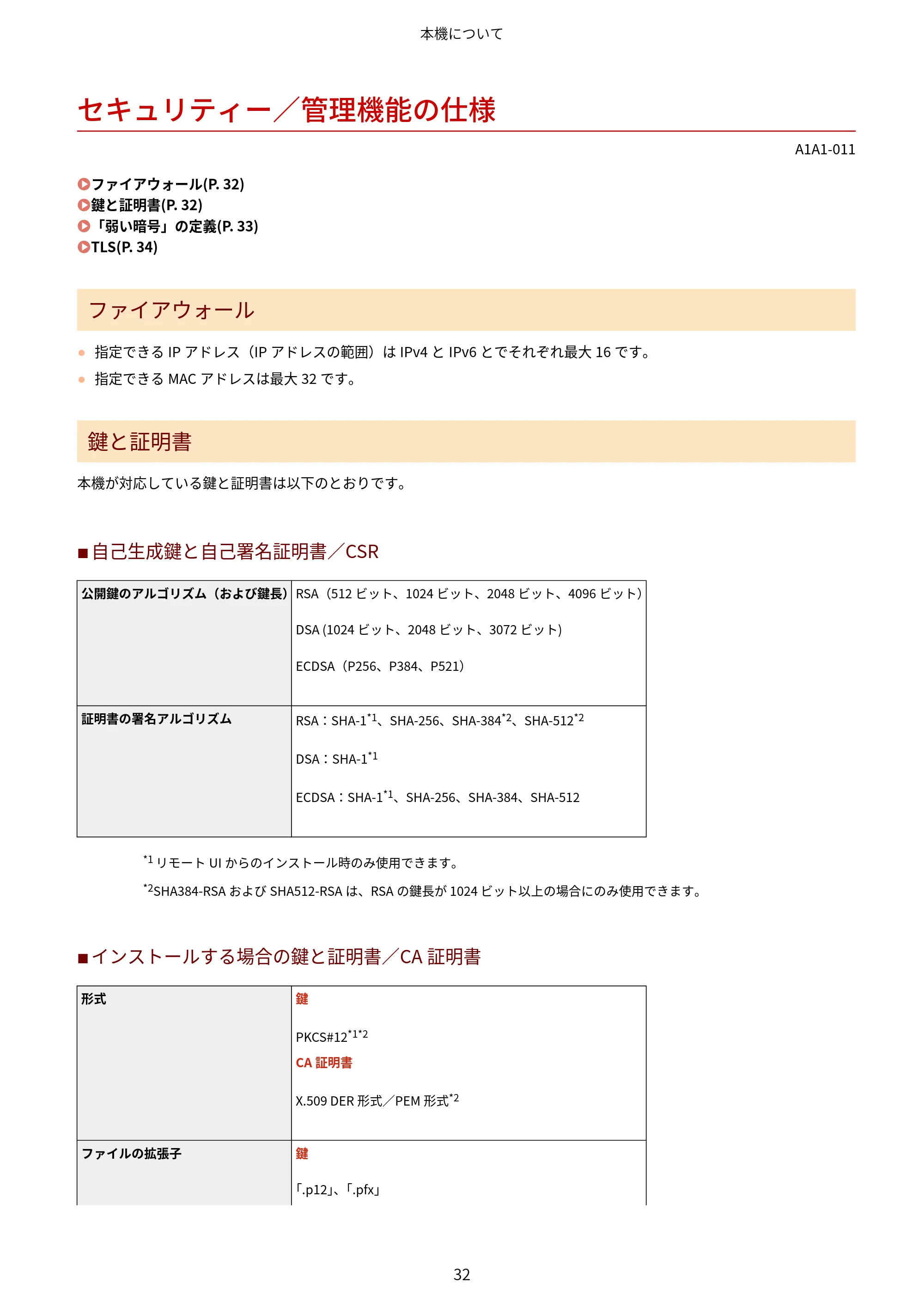 キヤノン MF289dw・MF288dw・MF286dn ユーザーズガイド 2026年6月25日更新(PDF:4.34MB) — セキュリティー/管理機能の仕様 — 原本ページ — 41ページ
