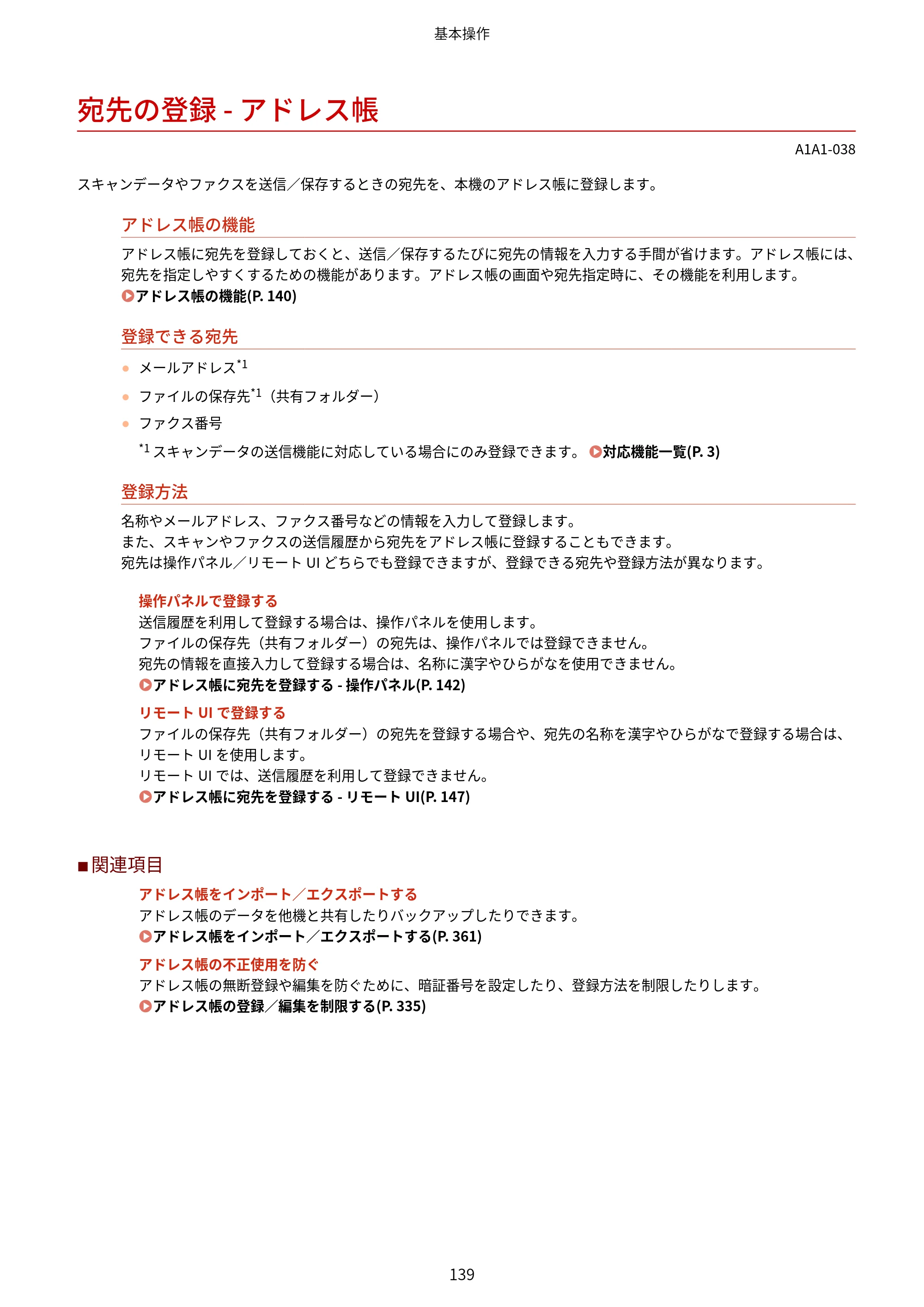 キヤノン MF289dw・MF288dw・MF286dn ユーザーズガイド 2026年6月25日更新（PDF：4.34MB） — 宛先の登録 - アドレス帳 — 原本ページ — 148ページ