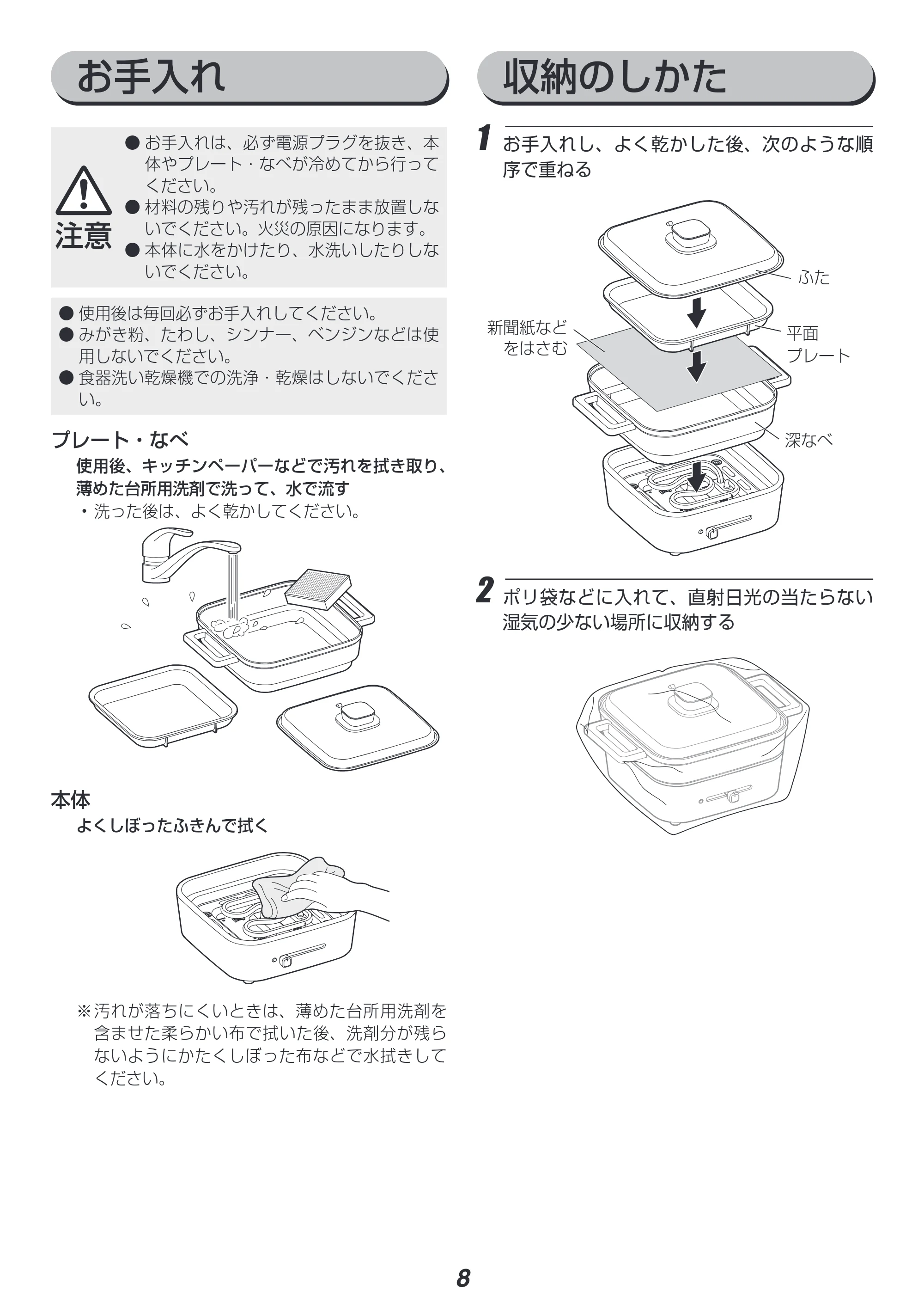 アイリスオーヤマ IGU-PR2 取扱説明書 — 原本ページ — 8ページ