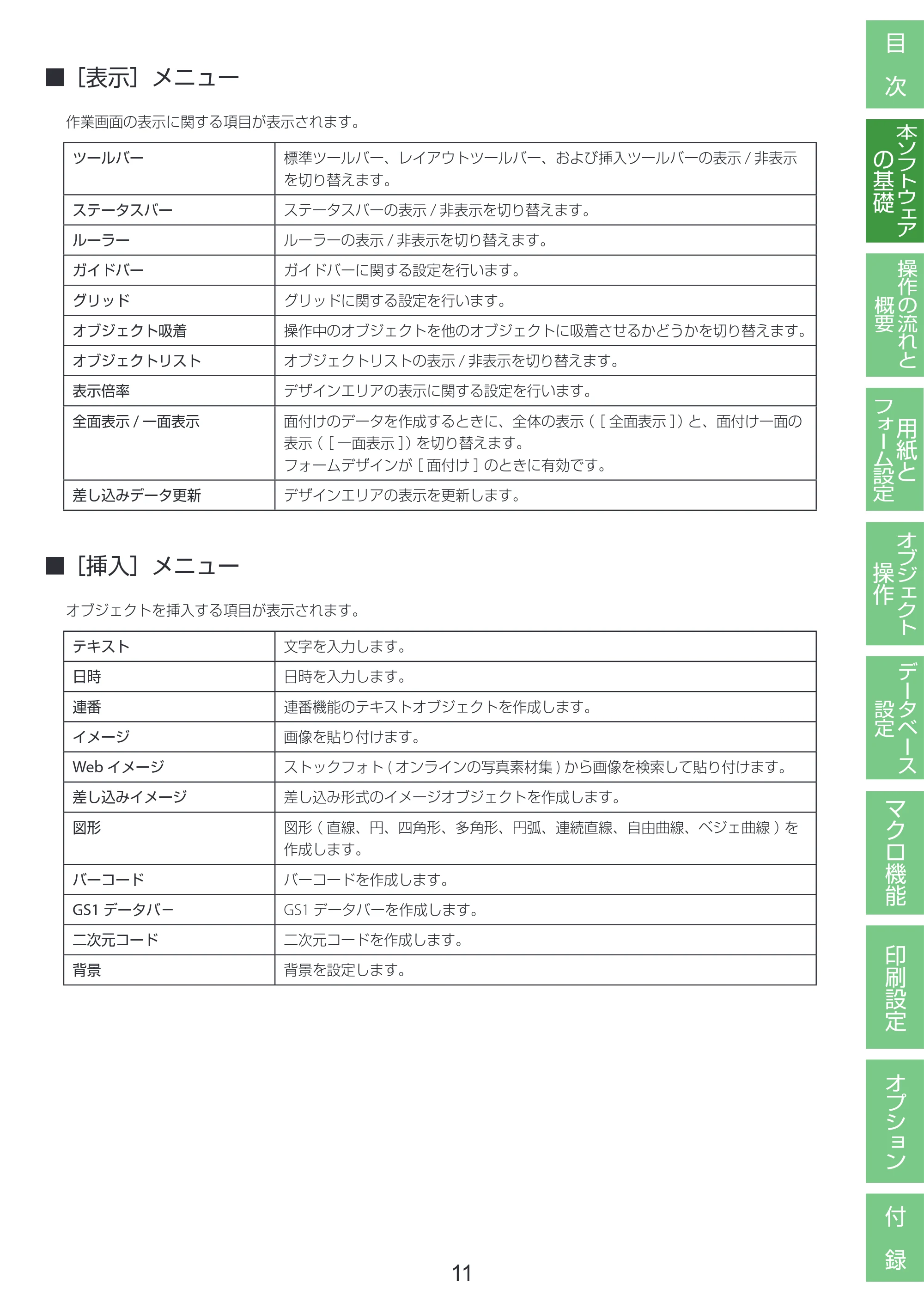 キヤノン LabelCreate SE V2 LabelCreate SE V2 ユーザーズガイド 2026年5月1日掲載（PDF：14.2MB） — ［表示］メニュー — 原本ページ — 21ページ