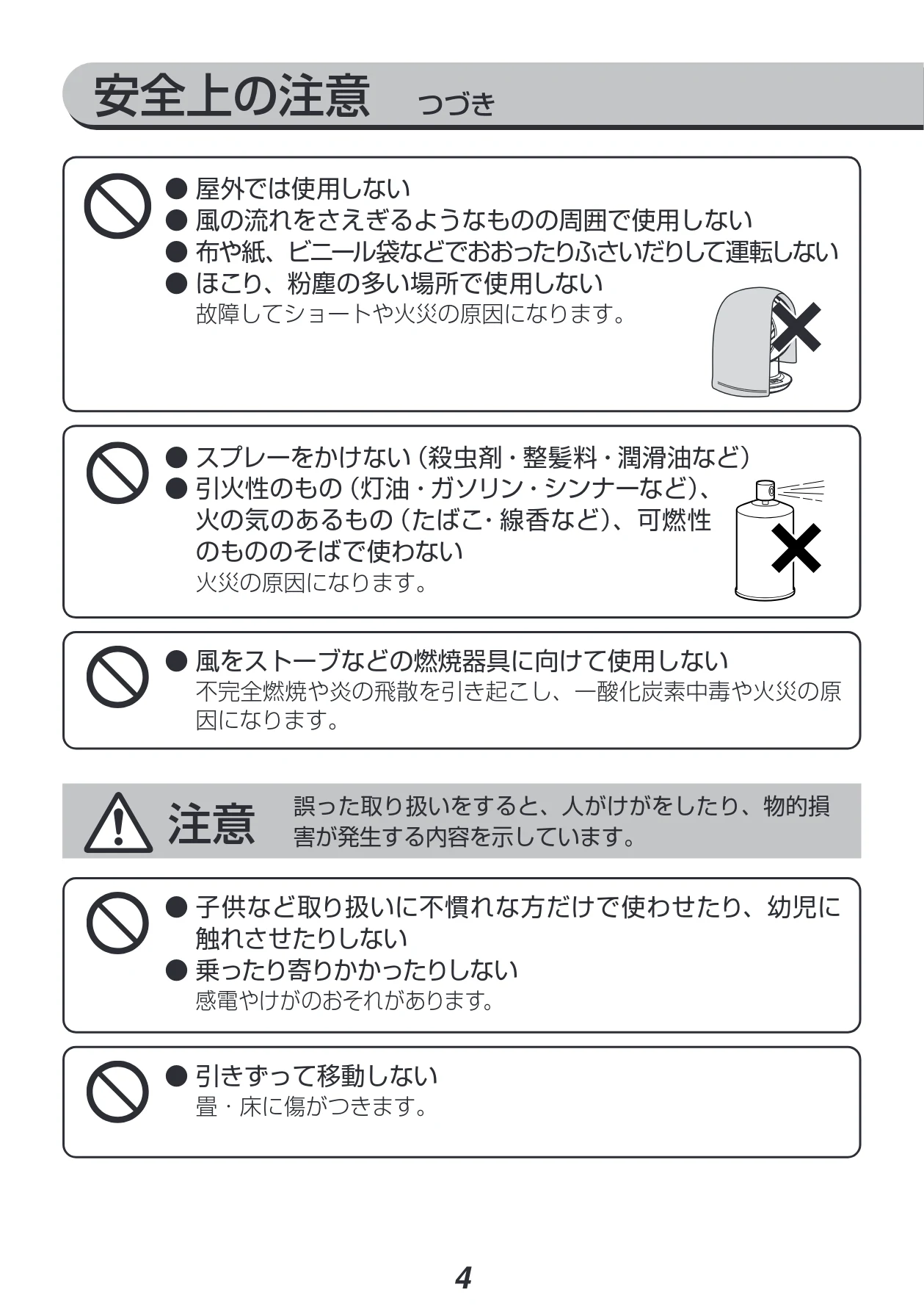 アイリスオーヤマ PCF-SDC152TK 取扱説明書 — 安全上の注意 つづき — 図版 4-1 — 4ページ