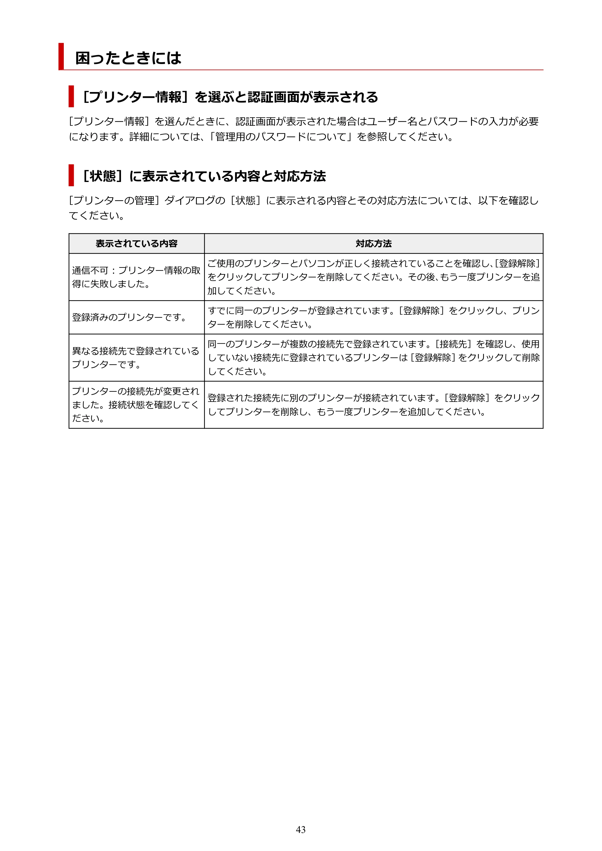 キヤノン PRO-1000 / PRO-2000 / PRO-4000 Quick Utility Toolbox ガイド（Mac版）2019年5月15日掲載（PDF：1.00MB） — 困ったときには — 原本ページ — 43ページ