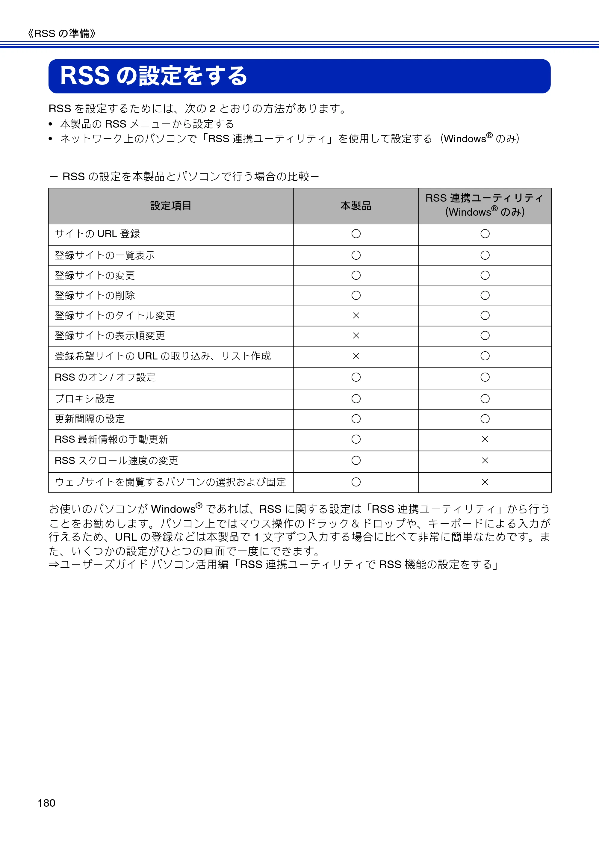 ブラザー MFC-J810DN/ MFC-J810DWN / MFC-J860DN/ MFC-J860DWN ユーザーズガイド ～基本編～ — RSSの設定をする — 原本ページ — 182ページ