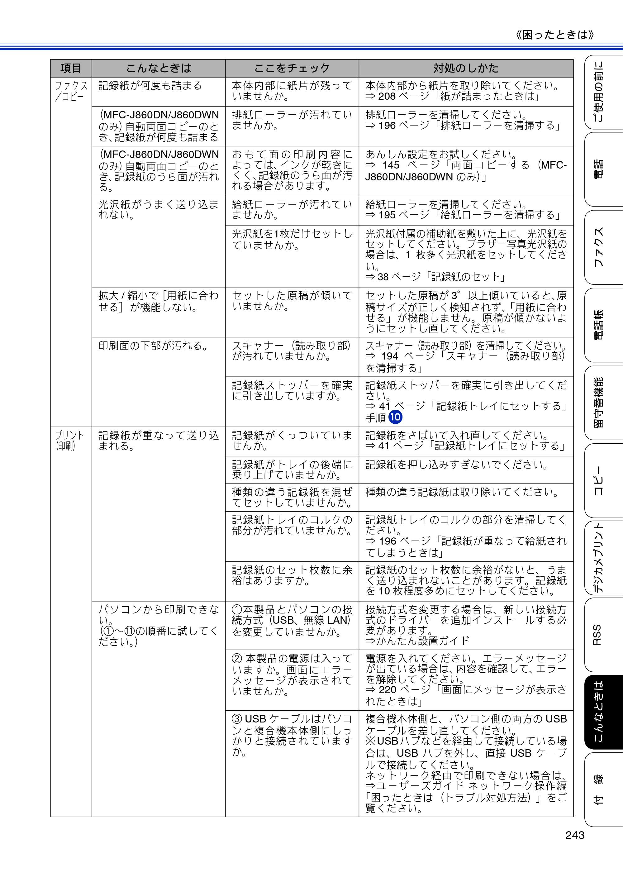 ブラザー MFC-J810DN/ MFC-J810DWN / MFC-J860DN/ MFC-J860DWN ユーザーズガイド ～基本編～ — 原本ページ — 245ページ