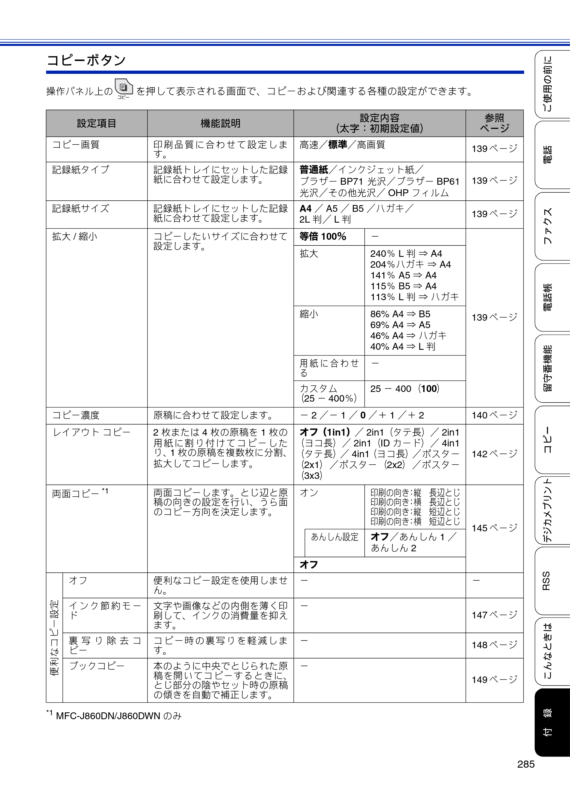 ブラザー MFC-J810DN/ MFC-J810DWN / MFC-J860DN/ MFC-J860DWN ユーザーズガイド ～基本編～ — 原本ページ — 287ページ