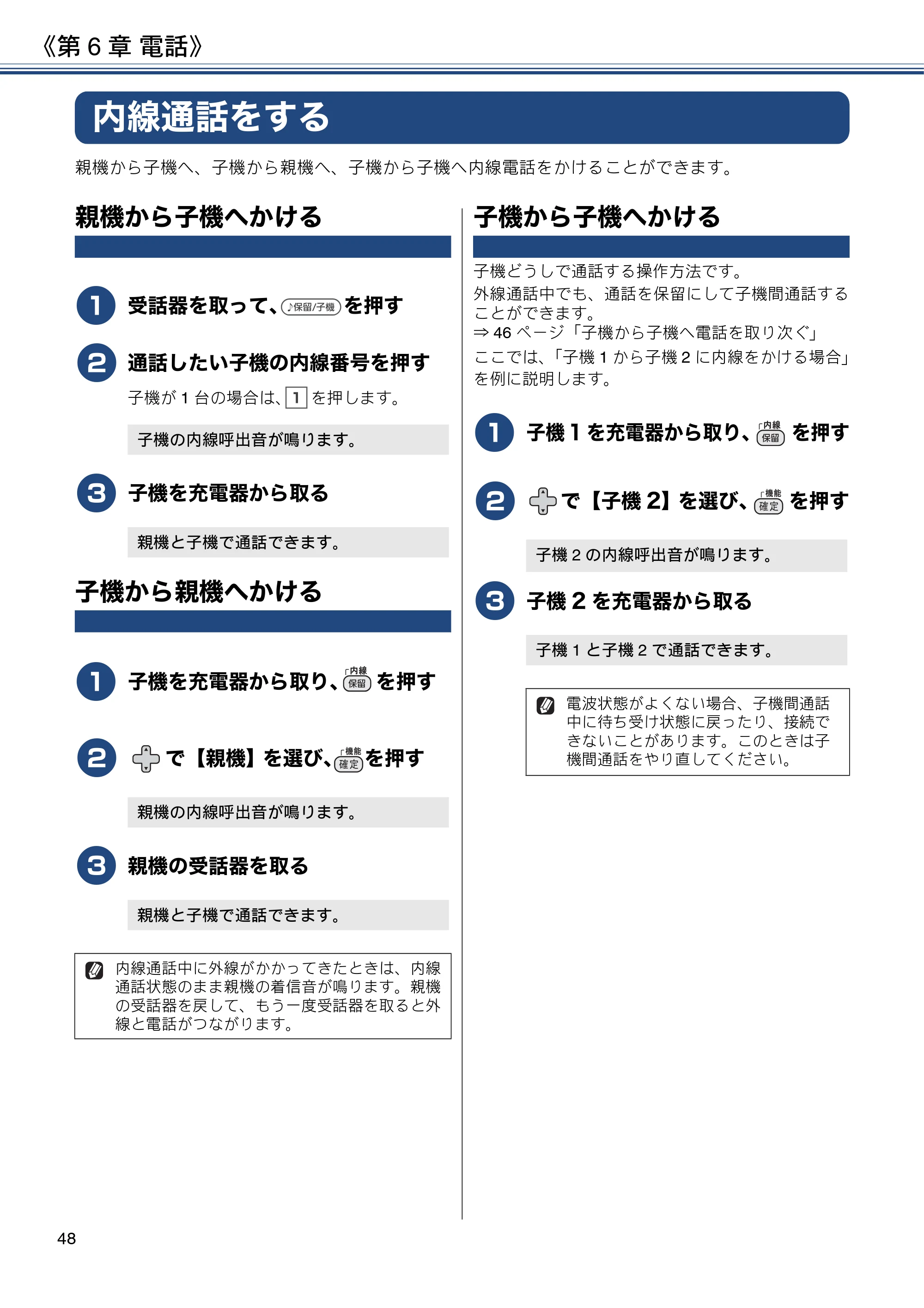 ブラザー MFC-J997DN / MFC-J997DWN / MFC-J737DN / MFC-J737DWN ユーザーズガイド ～基本編～ — 内線通話をする — 原本ページ — 48ページ