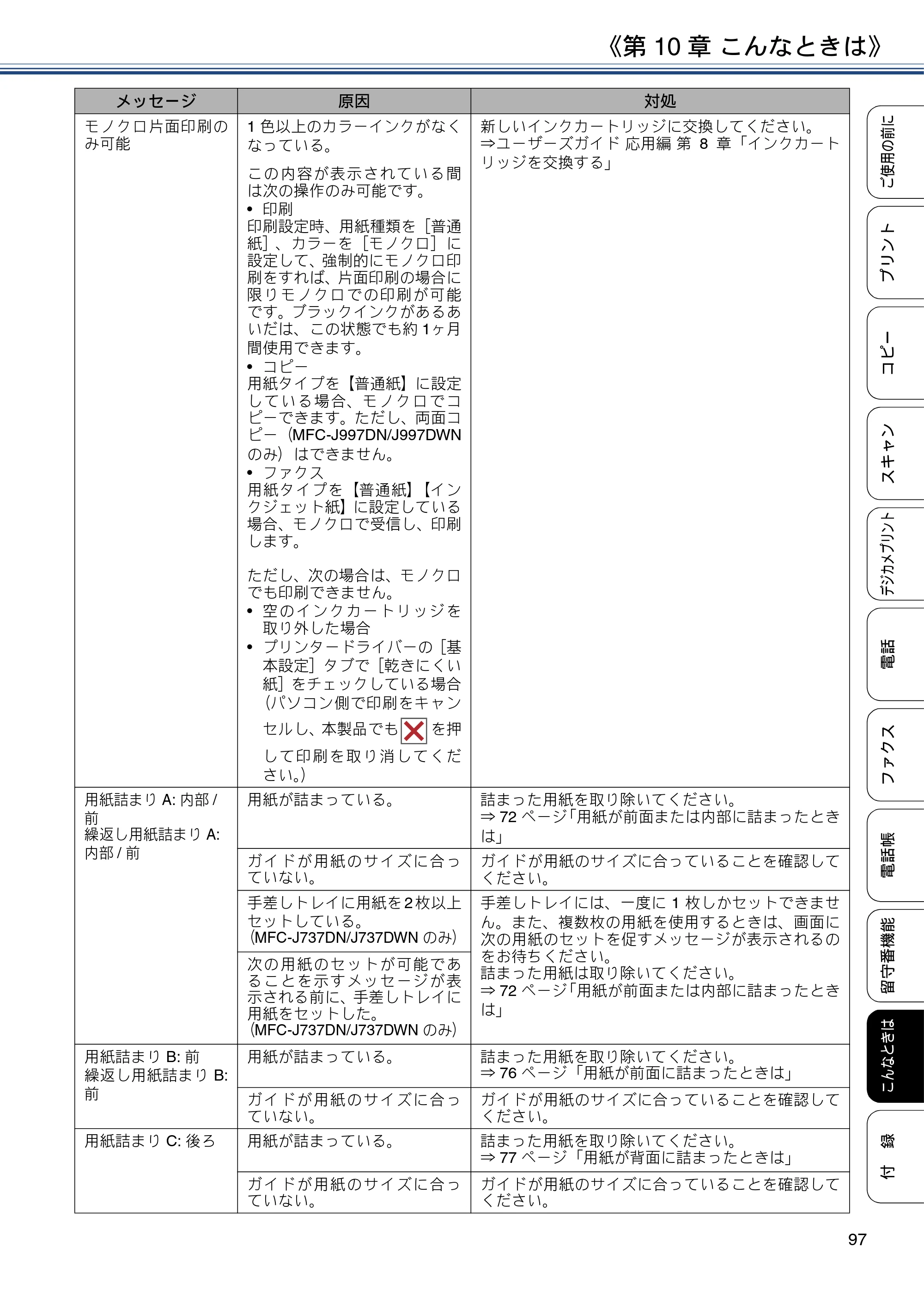 ブラザー MFC-J997DN / MFC-J997DWN / MFC-J737DN / MFC-J737DWN ユーザーズガイド ～基本編～ — 原本ページ — 97ページ
