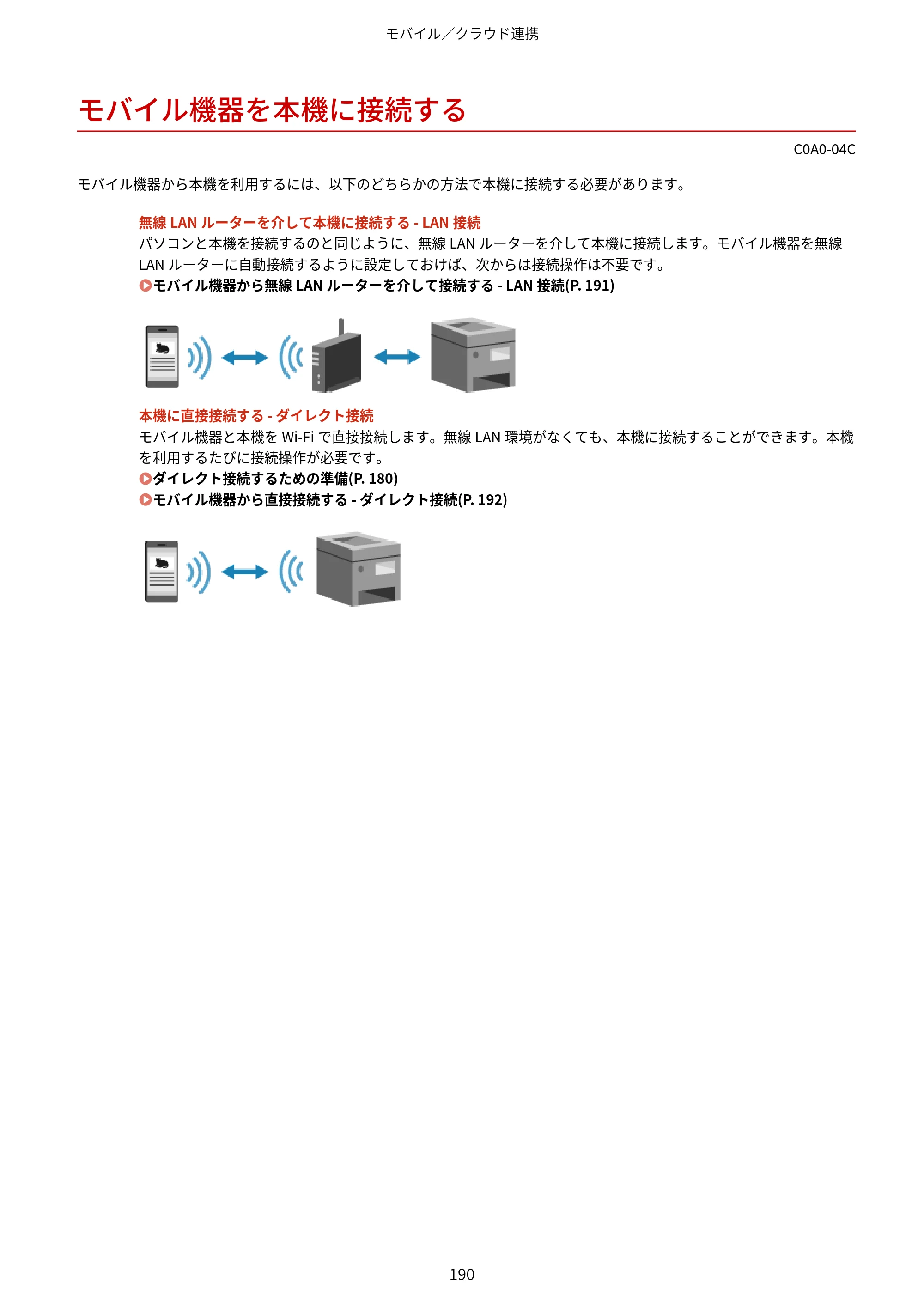 キヤノン LBP646C ユーザーズガイド 2026年6月25日更新（3.77 MB） — モバイル機器を本機に接続する — 原本ページ — 198ページ