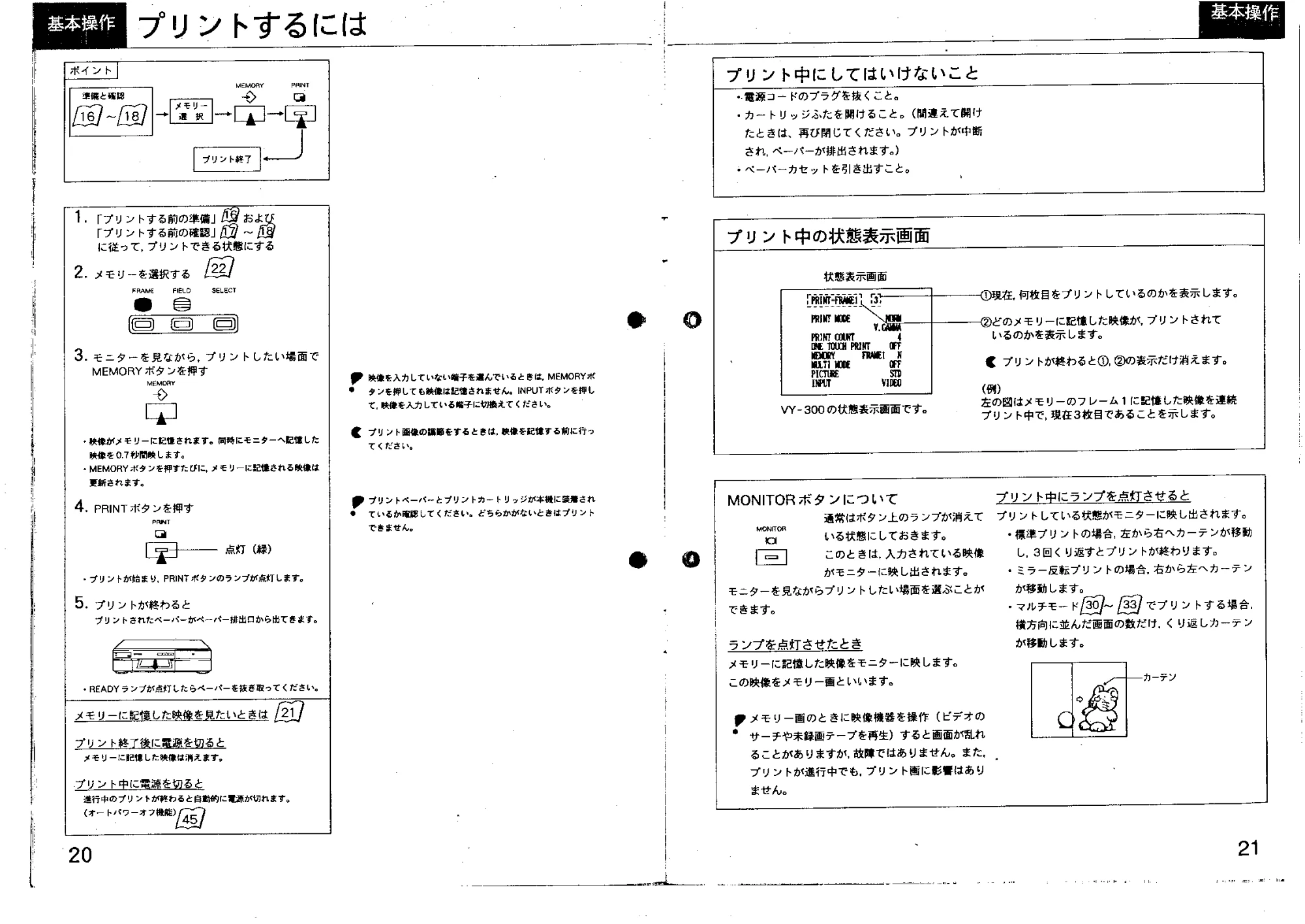 日立 VY300 取扱説明書 — プリントするには — 図版 11-1 — 11ページ