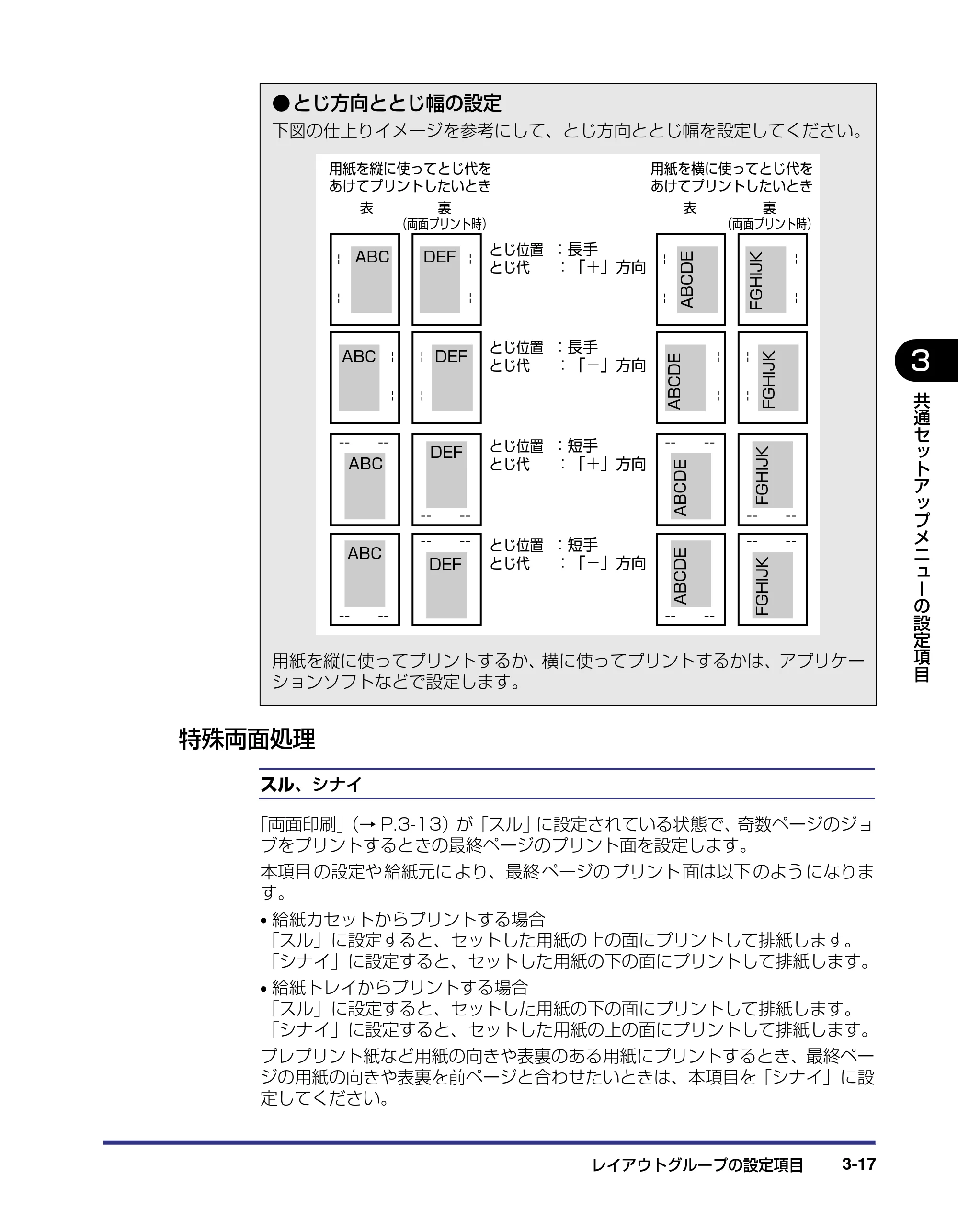 キヤノン LBP5500 LIPS機能ガイド 2006年5月25日更新 (PDF形式/3.21Mバイト) — 特殊両面処理 — 原本ページ — 61ページ