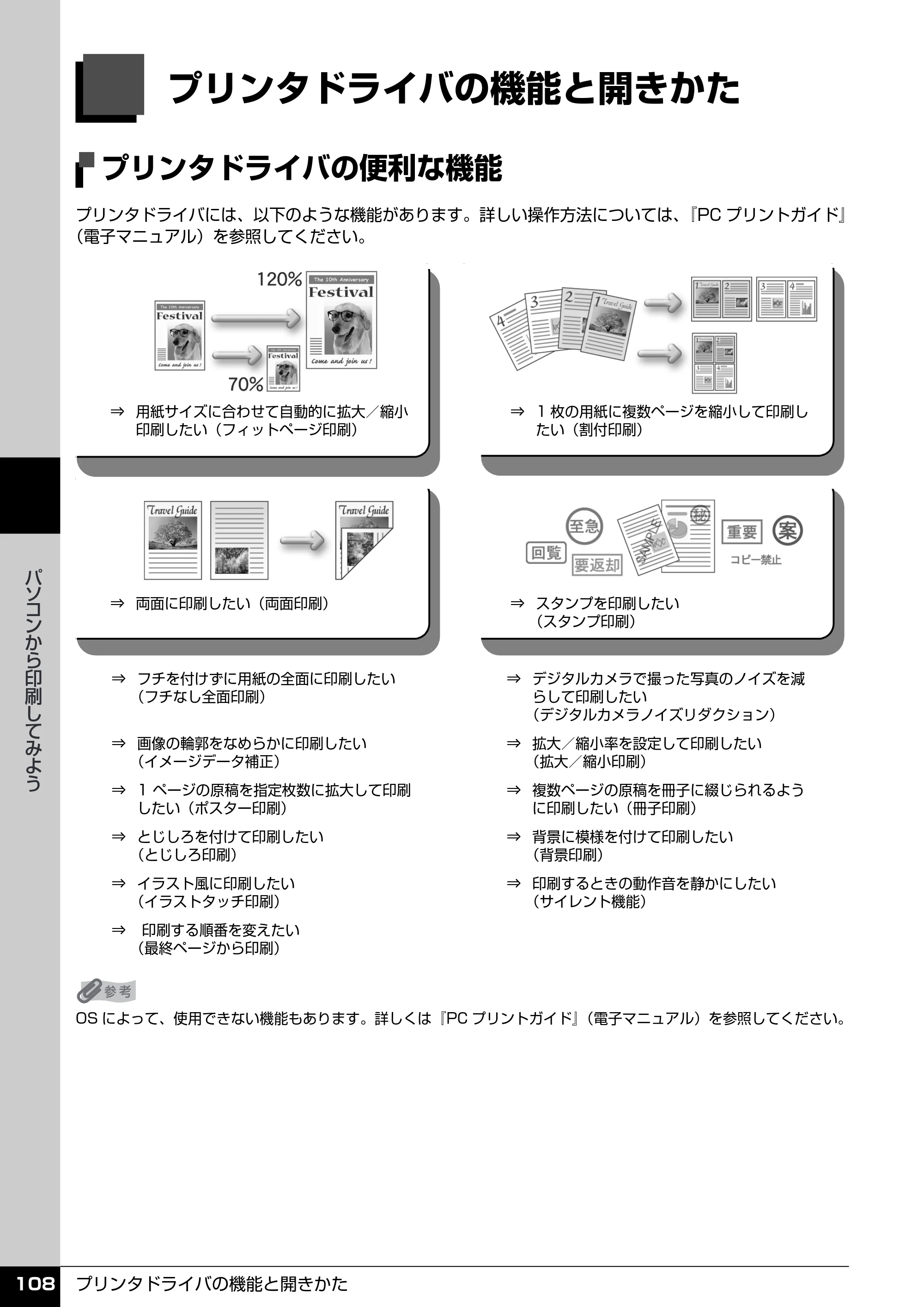 キヤノン PIXUS MP970 操作ガイド（本体操作編） （PDF形式／11.69Mバイト） — プリンタドライバの機能と開きかた — 原本ページ — 110ページ