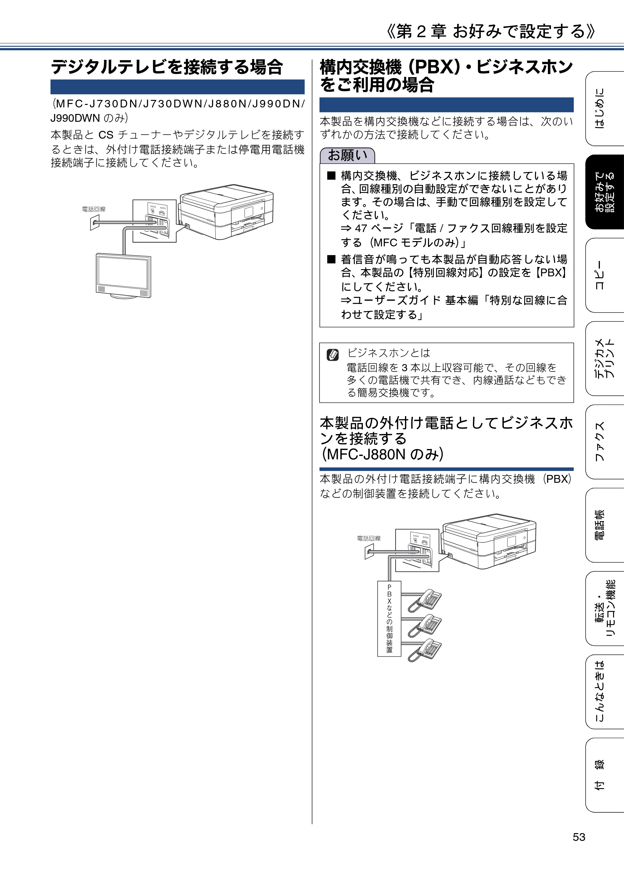 ブラザー DCP-J562N / DCP-J762N / DCP-J962N ユーザーズガイド ～応用編～ — デジタルテレビを接続する場合 — 原本ページ — 53ページ