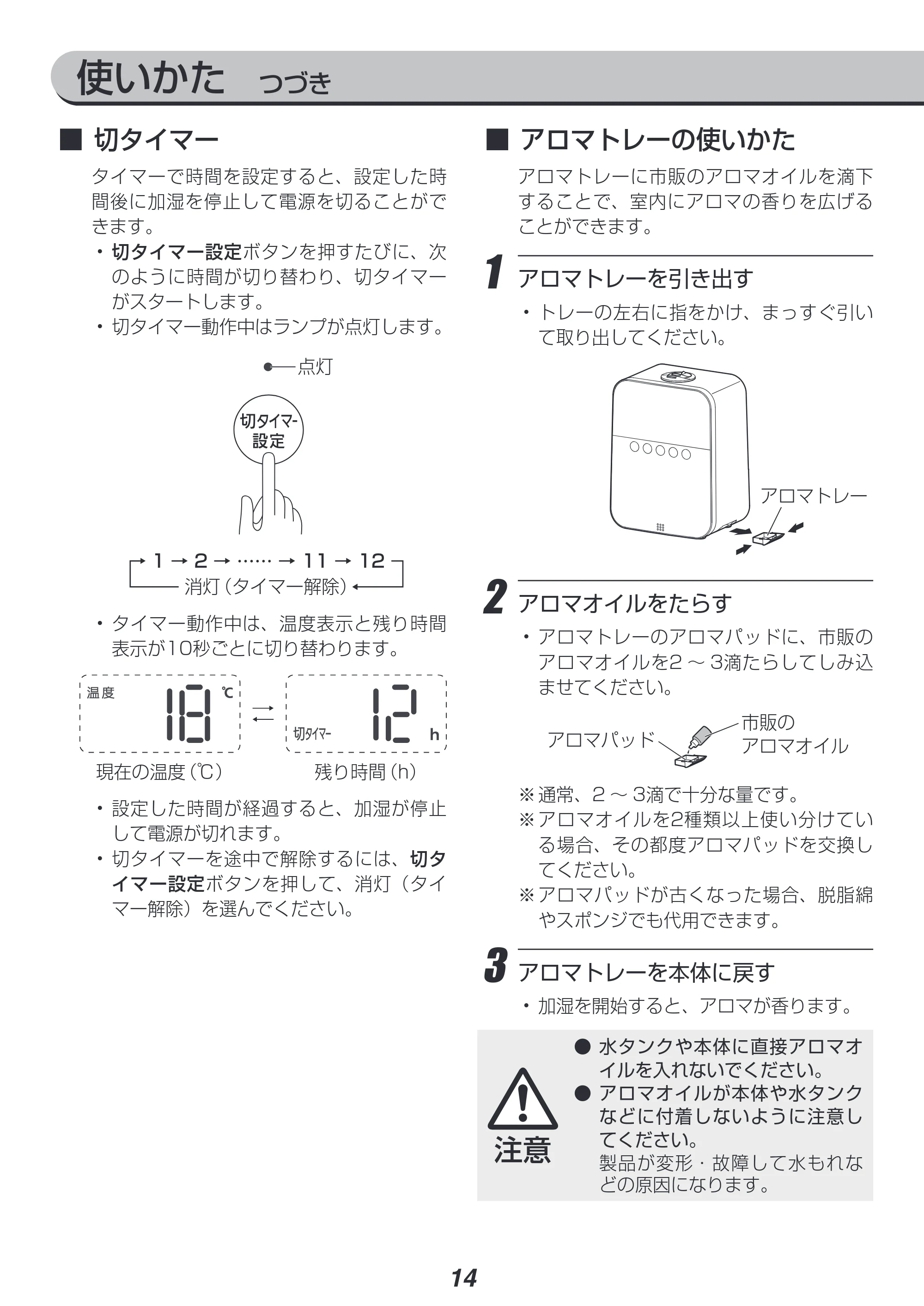 アイリスオーヤマ HDK-35 取扱説明書 — 使いかた つづき — 原本ページ — 14ページ