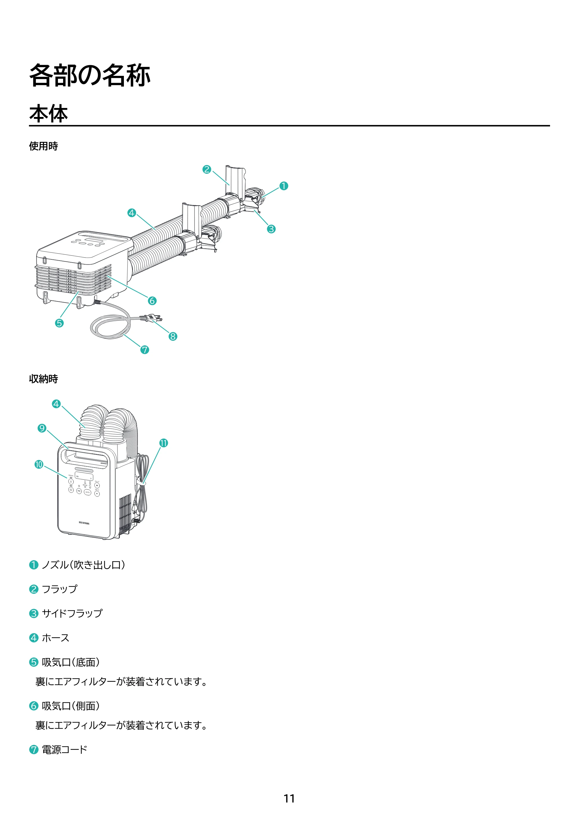アイリスオーヤマ FK-RW2 取扱説明書 — 原本ページ — 11ページ