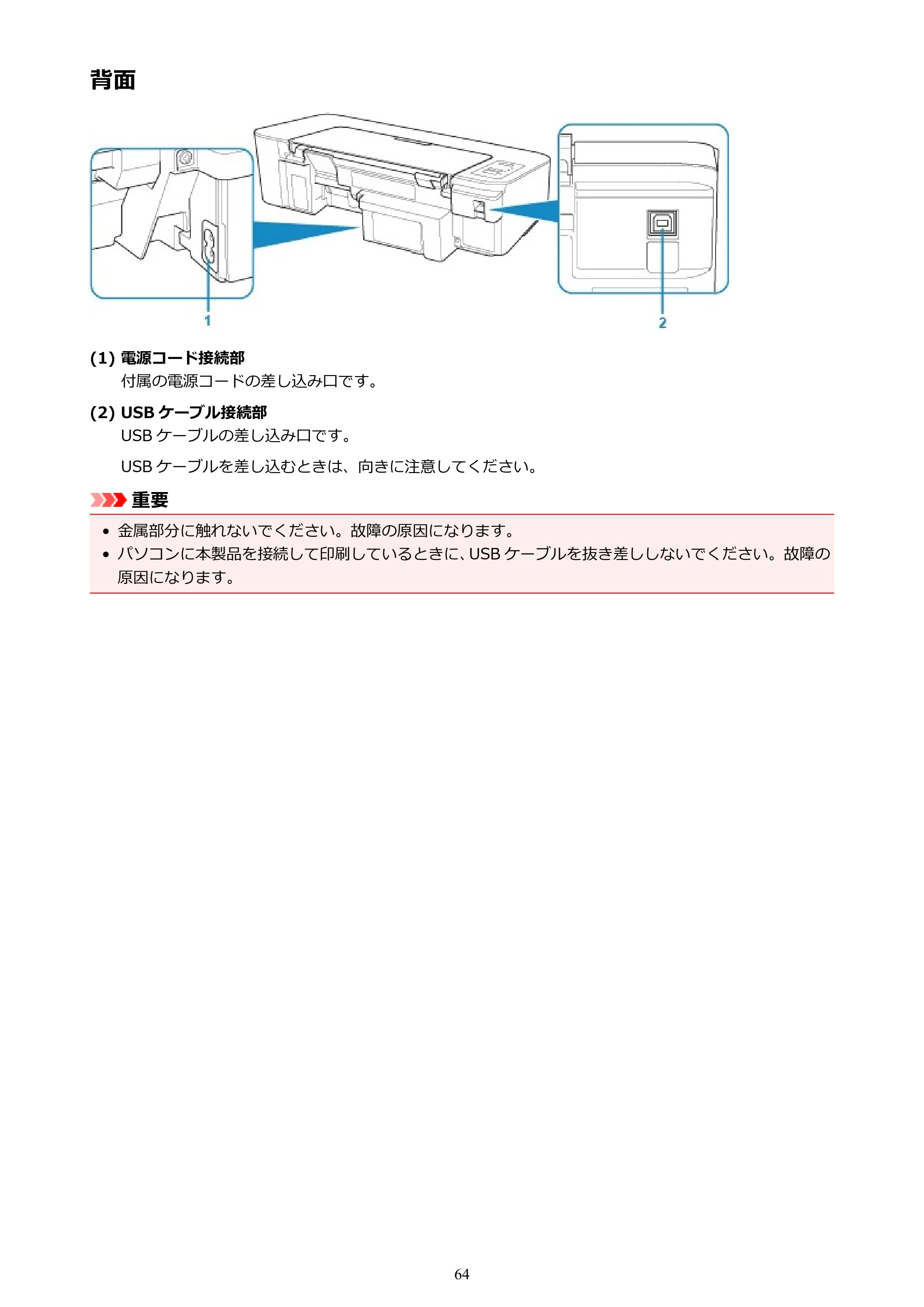 キヤノン PIXUS TS203 電子マニュアル PDF版 （Windows版）（PDF：5.10MB） — 背面 — 原本ページ — 64ページ