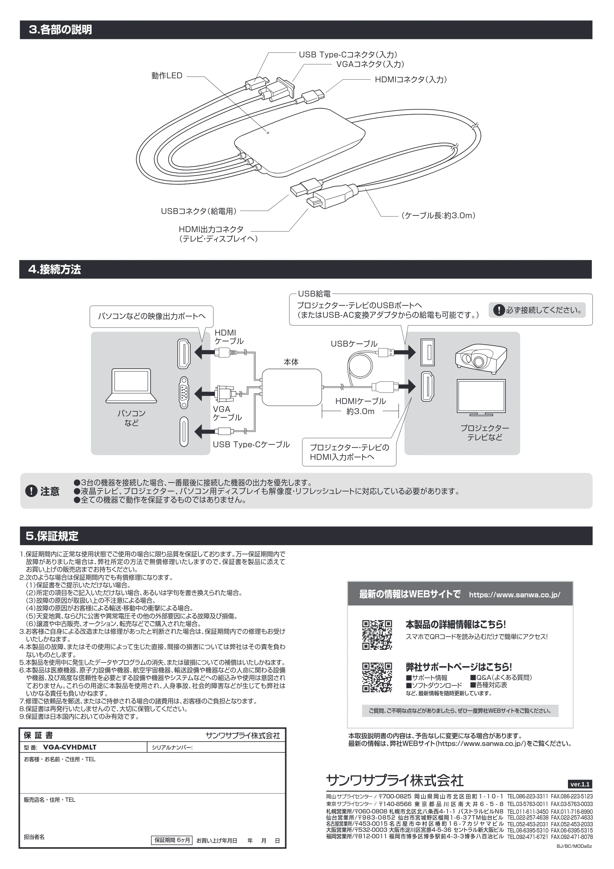 サンワサプライ VGA-CVHDMLT 取扱説明書 — 原本ページ — 2ページ