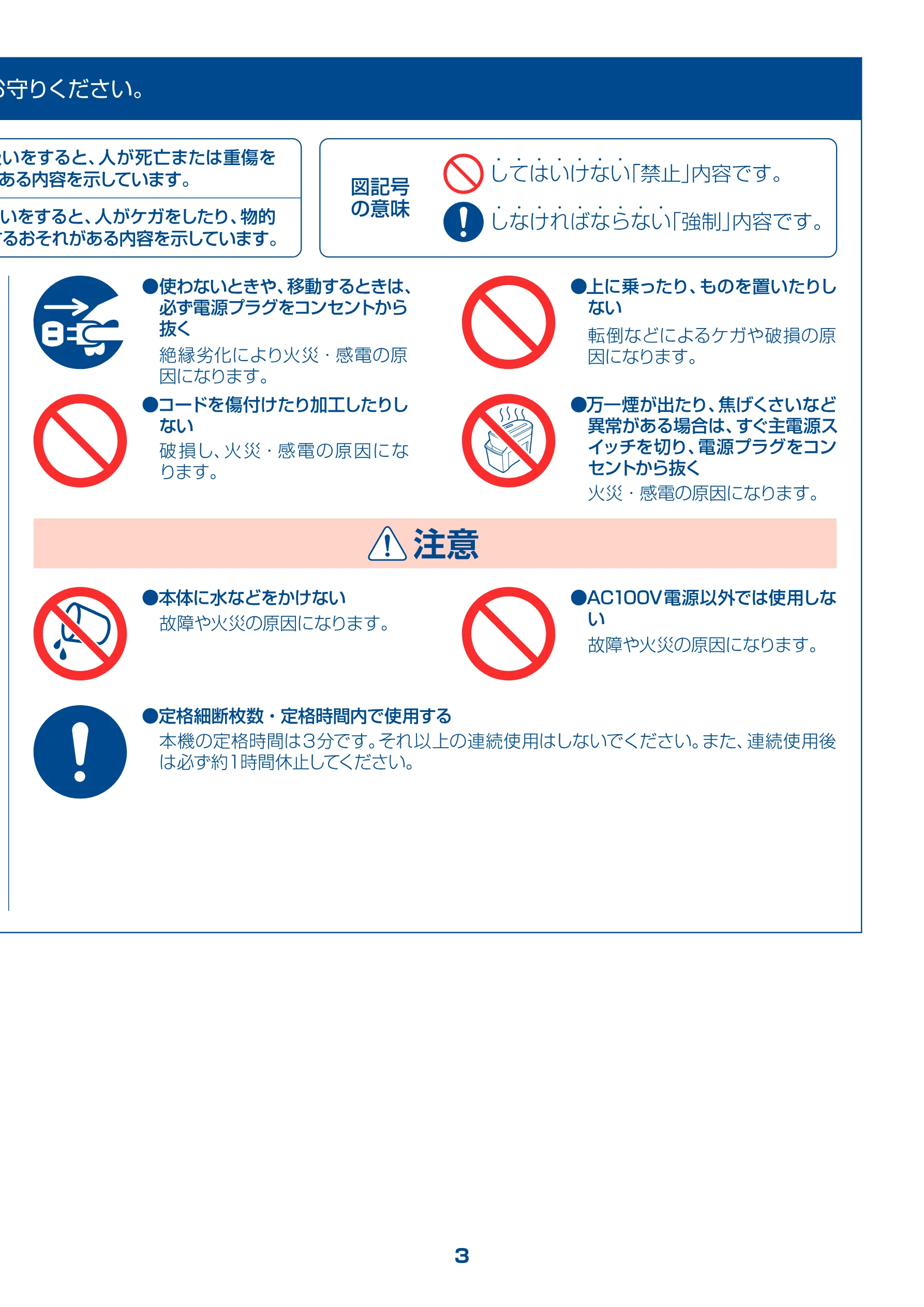 アイリスオーヤマ PS5 取扱説明書 — = = 注意 — 図版 3-1 — 3ページ