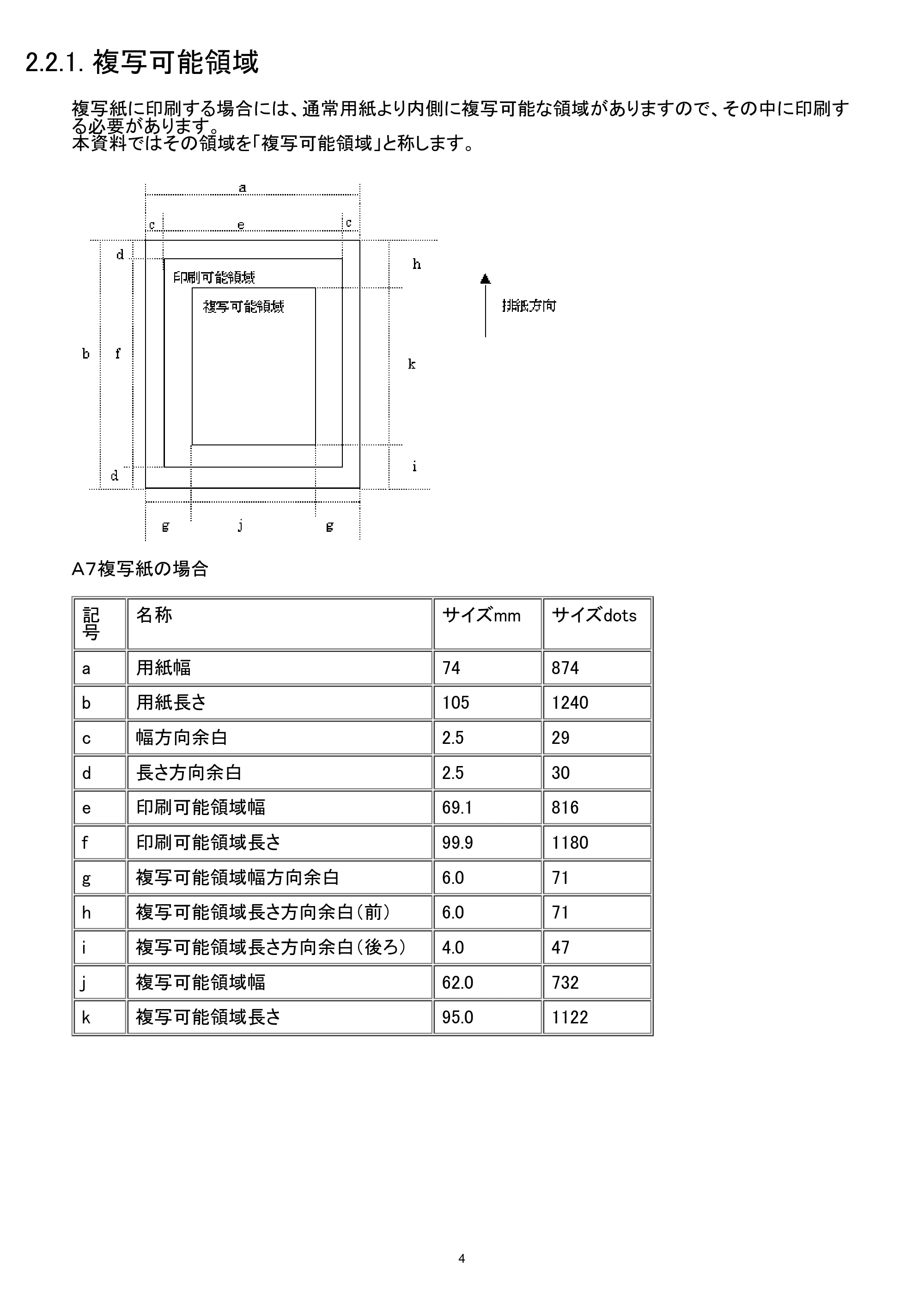 ブラザー MW-260 / MW-260MFi / MW-270 ラスターコマンドリファレンス — 2.2.1. 複写可能領域 — 原本ページ — 10ページ