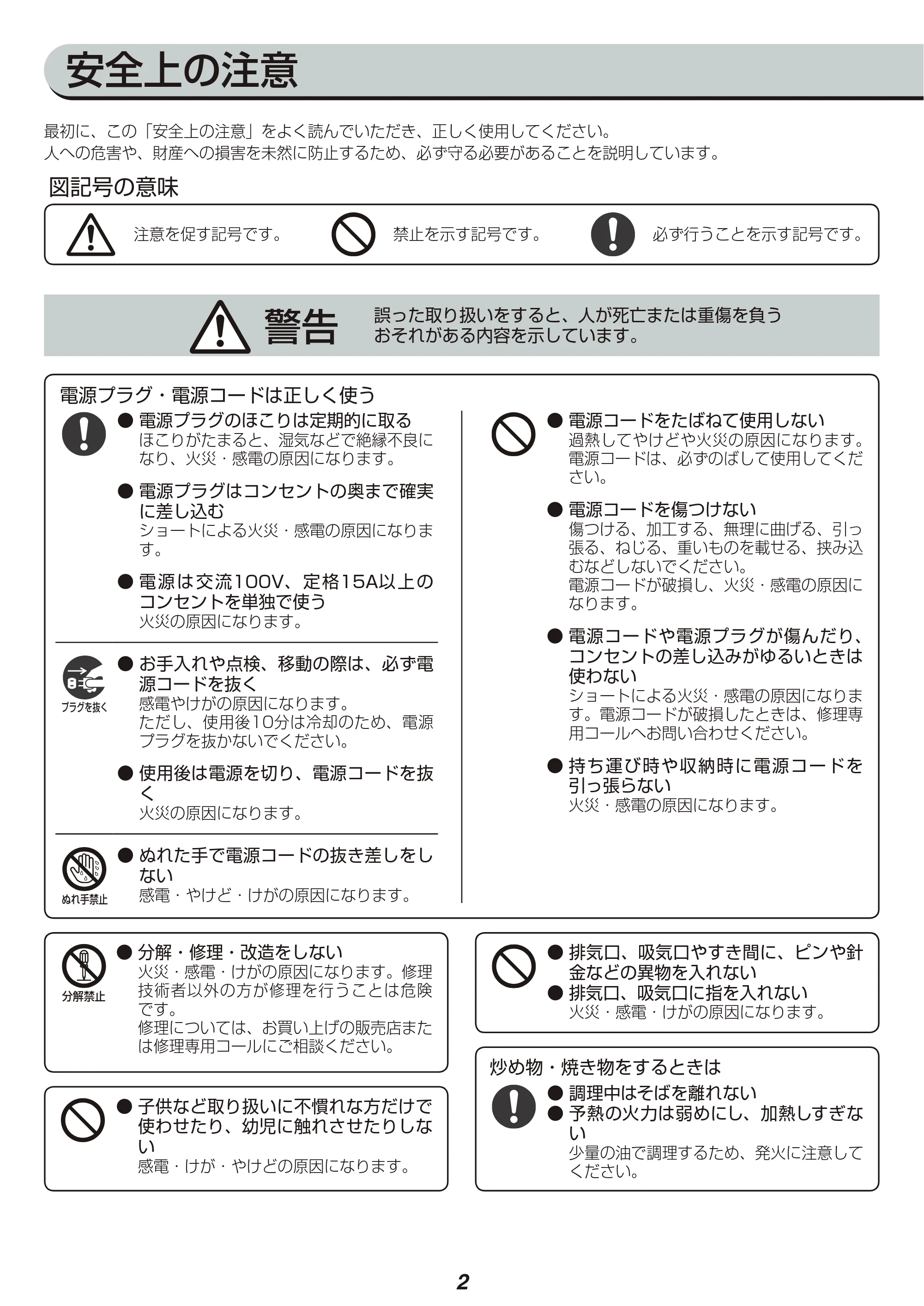 アイリスオーヤマ IHK-TK6 取扱説明書 — 原本ページ — 2ページ