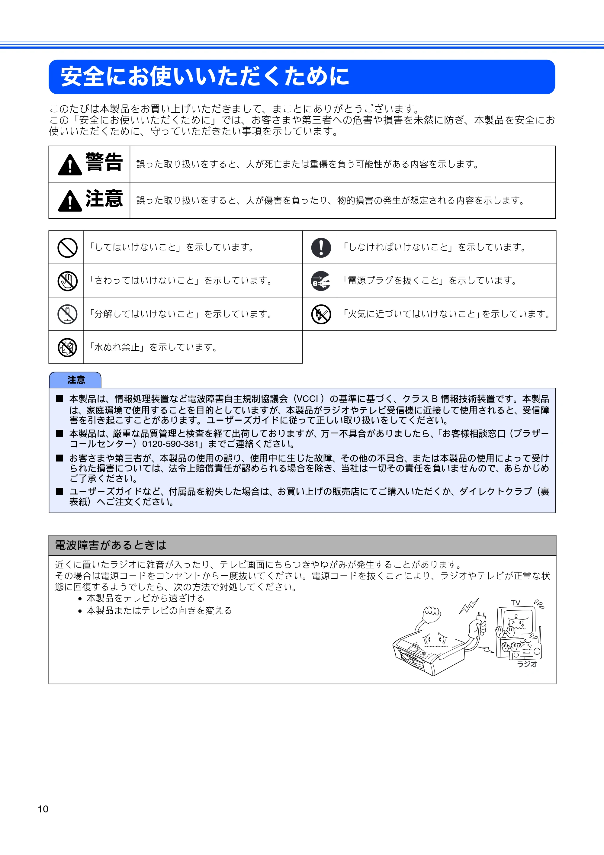 ブラザー DCP-350C 取扱説明書（本体） — 安全にお使いいただくために — 原本ページ — 12ページ