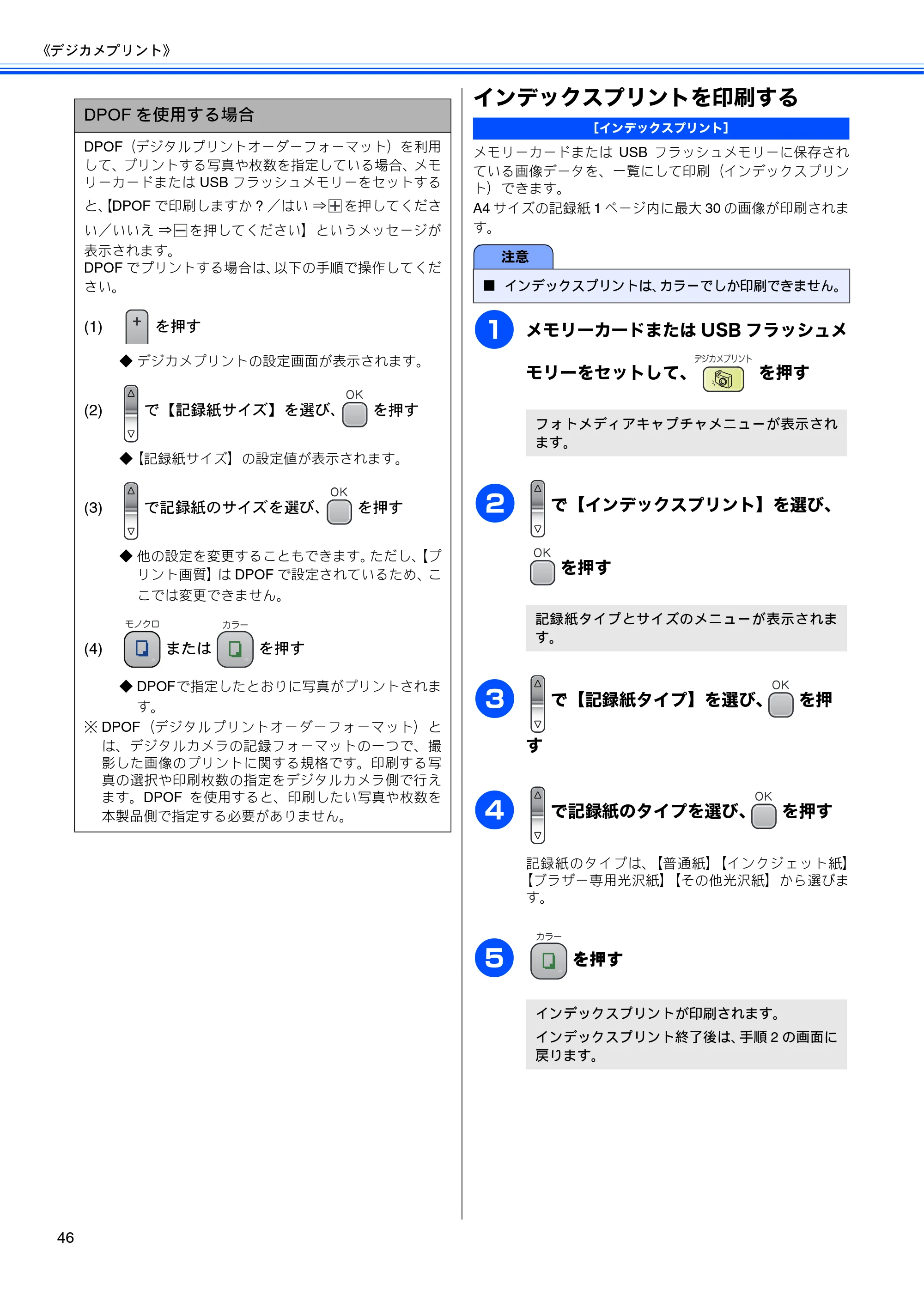 ブラザー DCP-350C 取扱説明書（本体） — インデックスプリントを印刷する — 原本ページ — 48ページ