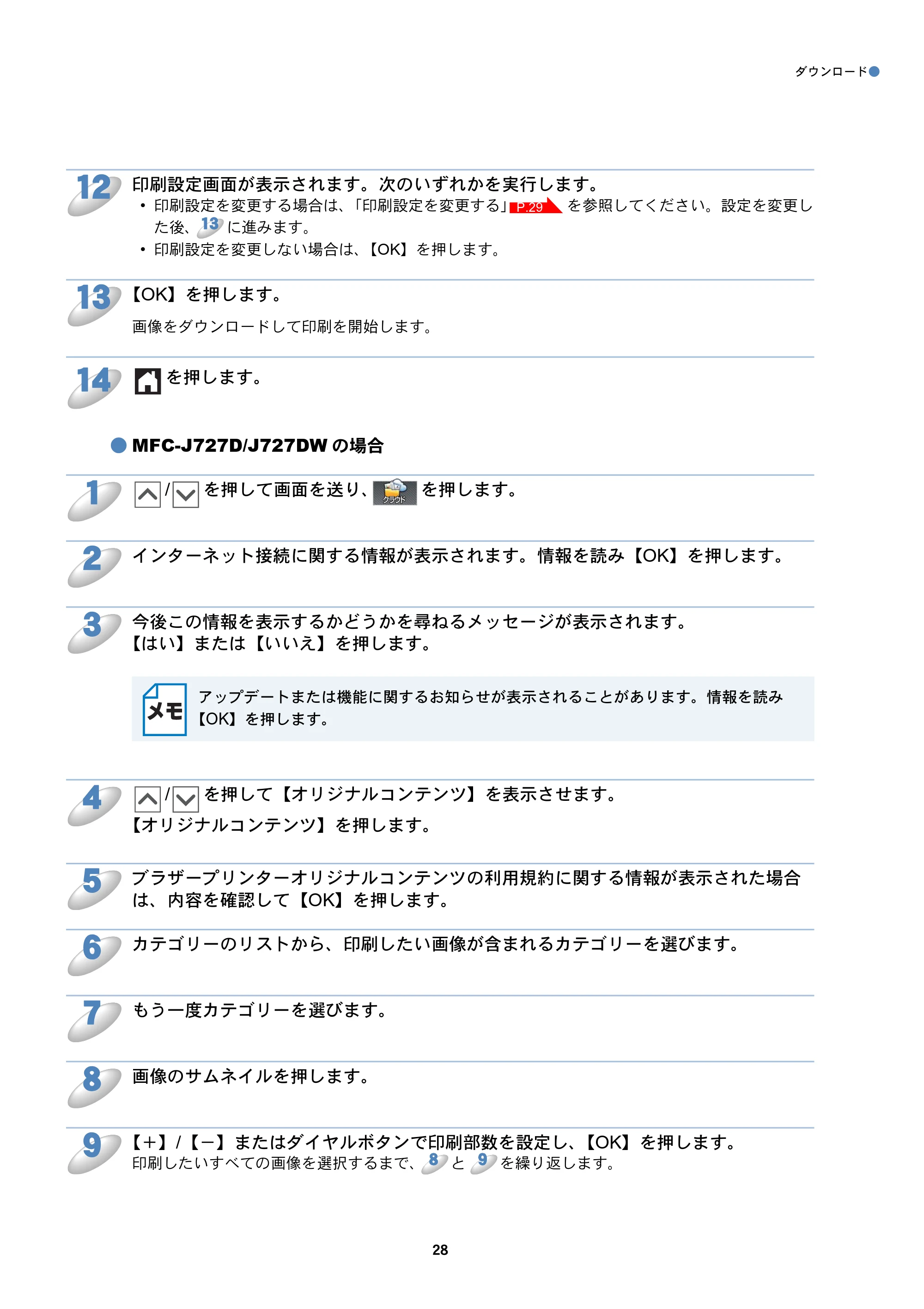 ブラザー DCP-J557N / DCP-J757N / DCP-J957N クラウド接続ガイド — 原本ページ — 28ページ