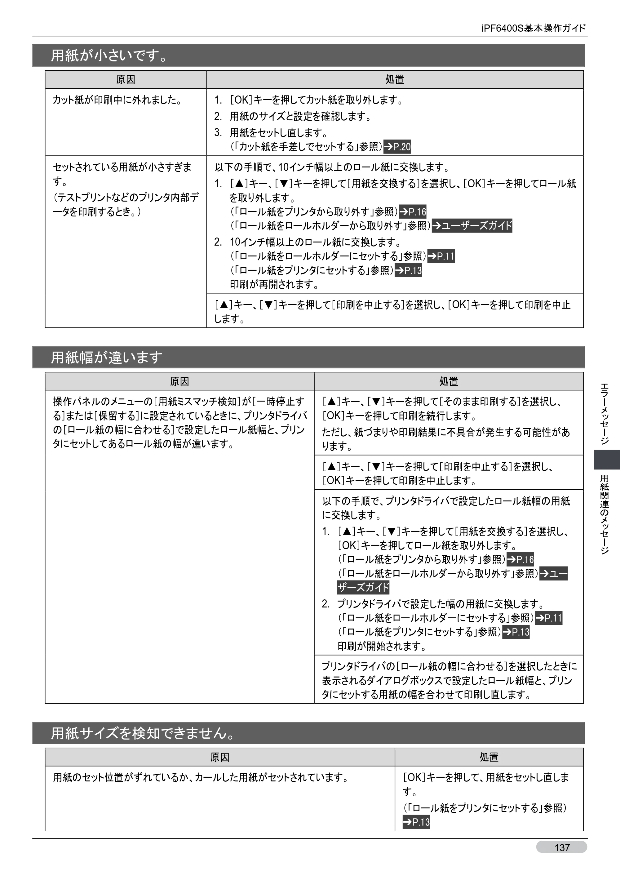 キヤノン iPF6400S 基本操作ガイド （PDF形式／12.03Mバイト） — 原本ページ — 137ページ
