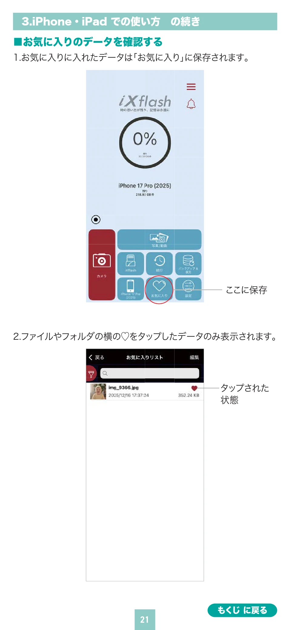 サンワサプライ 400-ADR443 / 400-ADR443P / 400-ADR443W 取扱説明書 — ‘Xflash oO — 図版 21-1 — 21ページ
