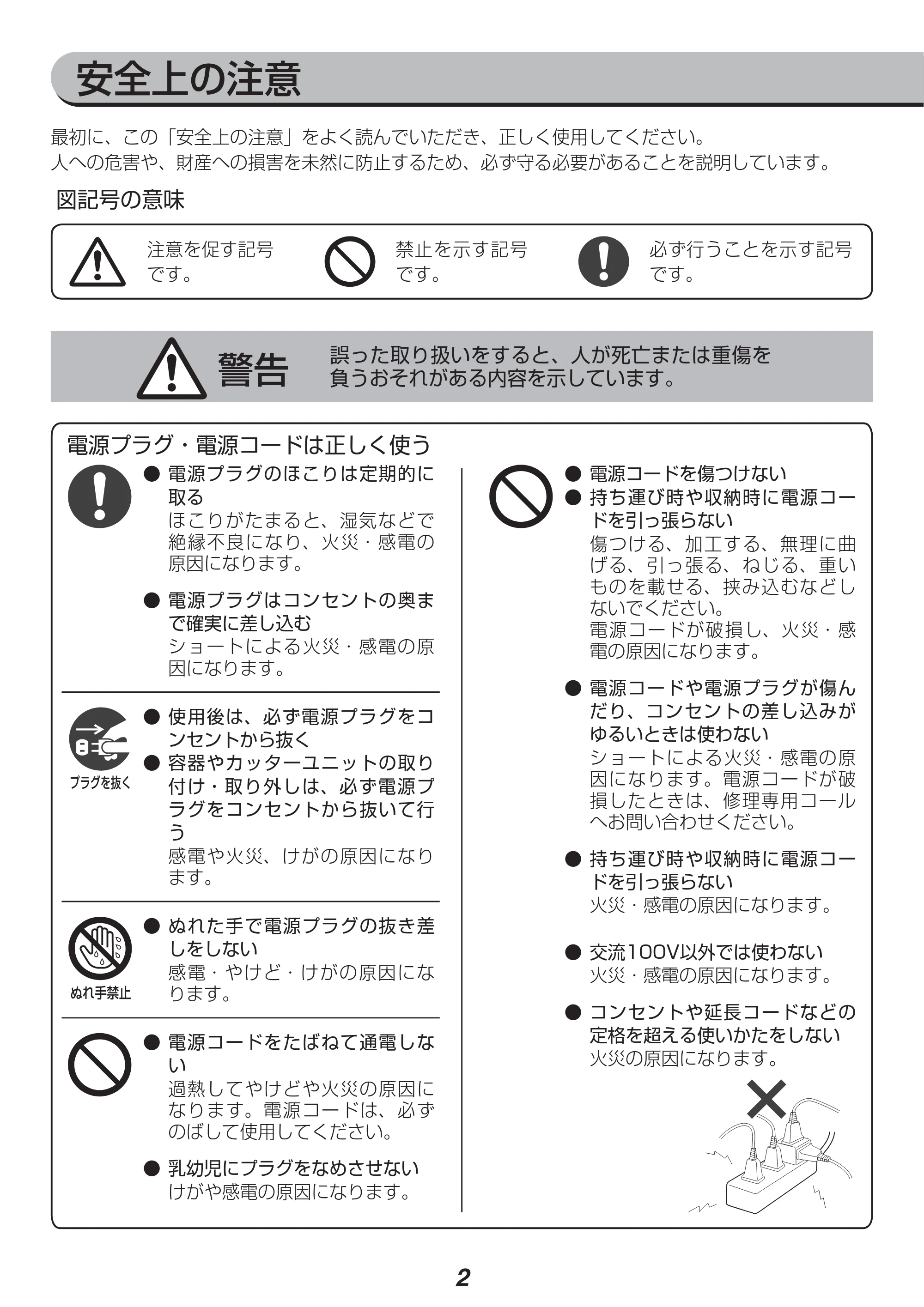 アイリスオーヤマ IJM-M800 取扱説明書 — 原本ページ — 2ページ